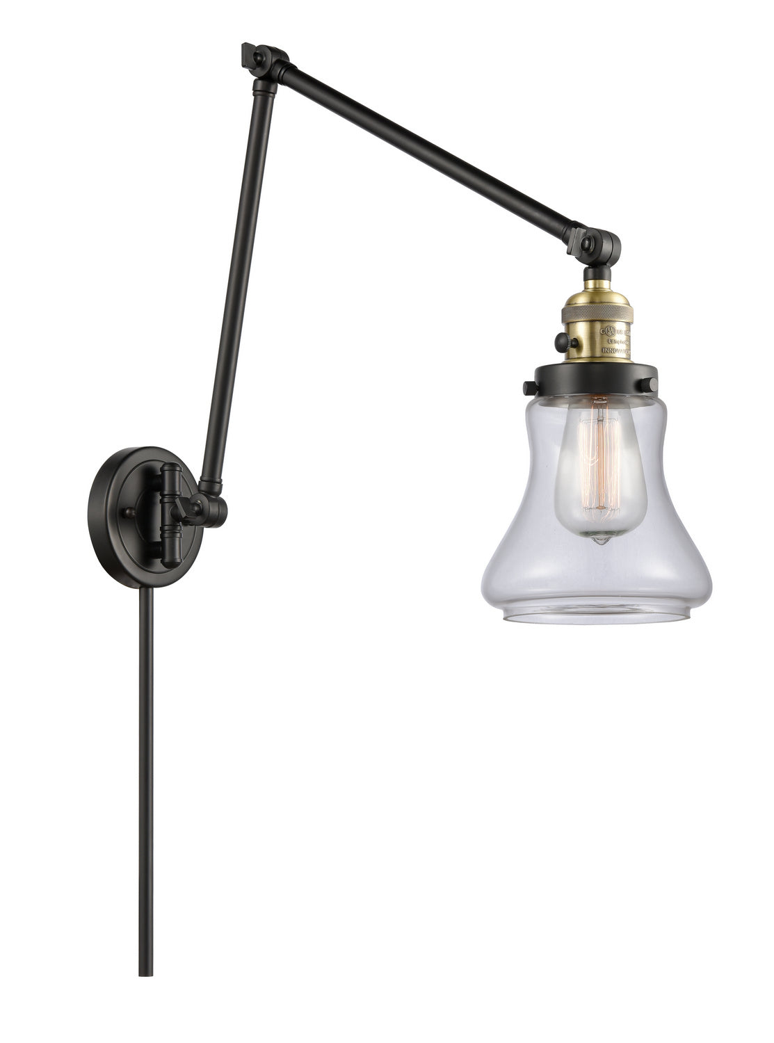 Innovations - 238-BAB-G192 - One Light Swing Arm - Franklin Restoration - Black Antique Brass