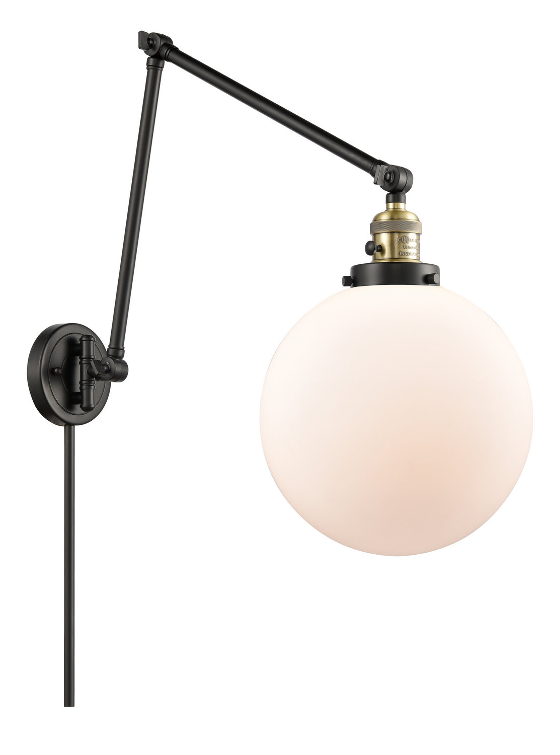 Innovations - 238-BAB-G201-10 - One Light Swing Arm - Franklin Restoration - Black Antique Brass