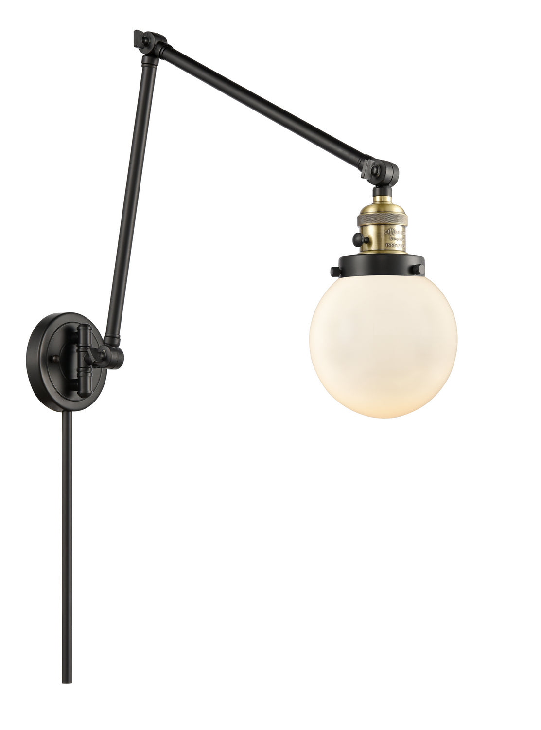 Innovations - 238-BAB-G201-6 - One Light Swing Arm - Franklin Restoration - Black Antique Brass