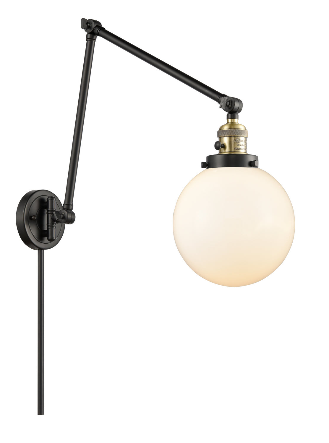 Innovations - 238-BAB-G201-8 - One Light Swing Arm - Franklin Restoration - Black Antique Brass