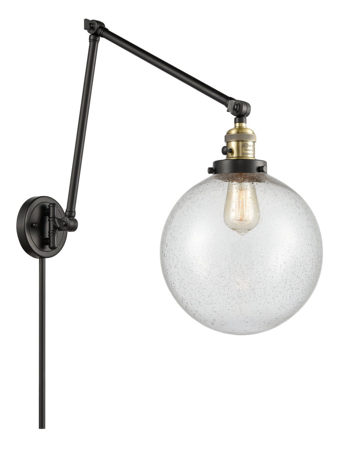 Innovations - 238-BAB-G204-10 - One Light Swing Arm - Franklin Restoration - Black Antique Brass