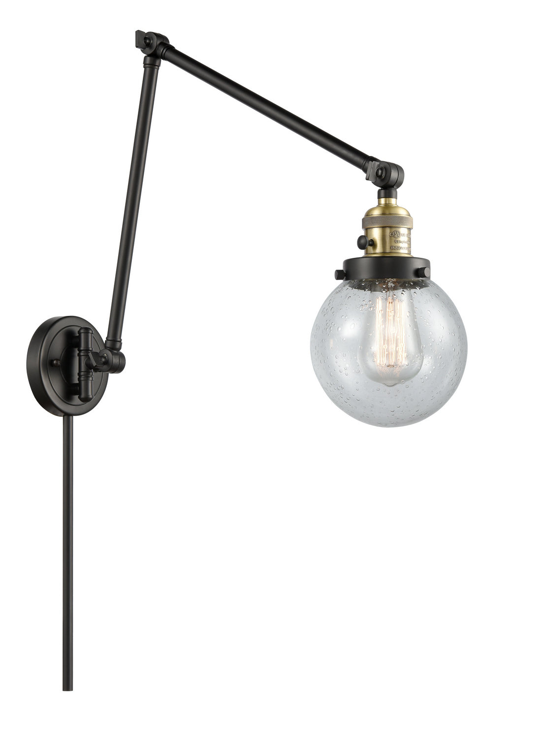 Innovations - 238-BAB-G204-6 - One Light Swing Arm - Franklin Restoration - Black Antique Brass