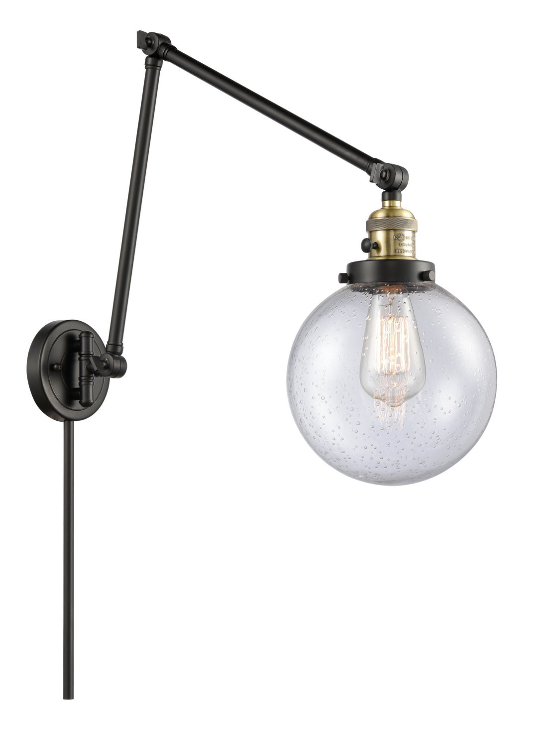 Innovations - 238-BAB-G204-8 - One Light Swing Arm - Franklin Restoration - Black Antique Brass