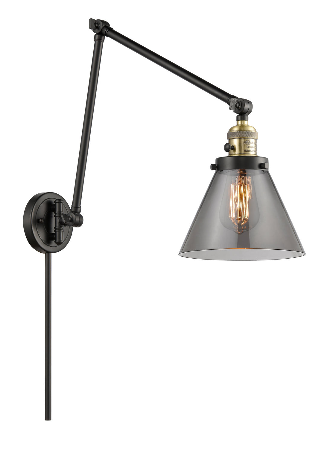Innovations - 238-BAB-G43 - One Light Swing Arm - Franklin Restoration - Black Antique Brass