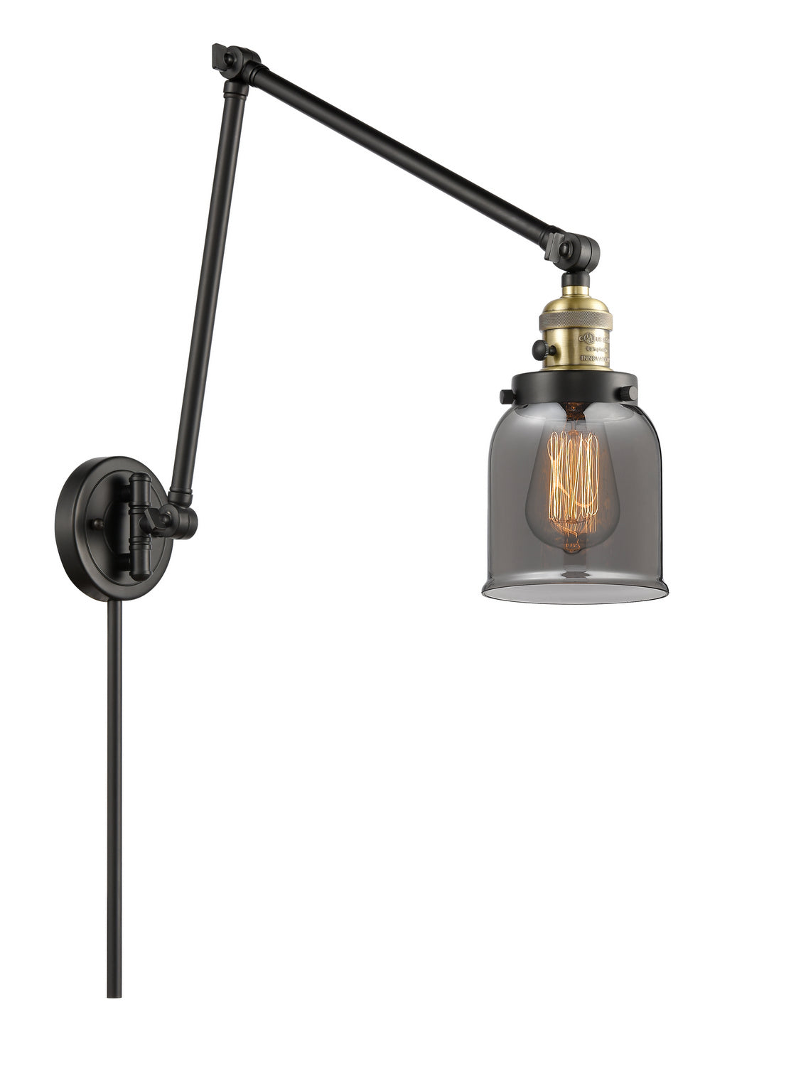 Innovations - 238-BAB-G53 - One Light Swing Arm - Franklin Restoration - Black Antique Brass