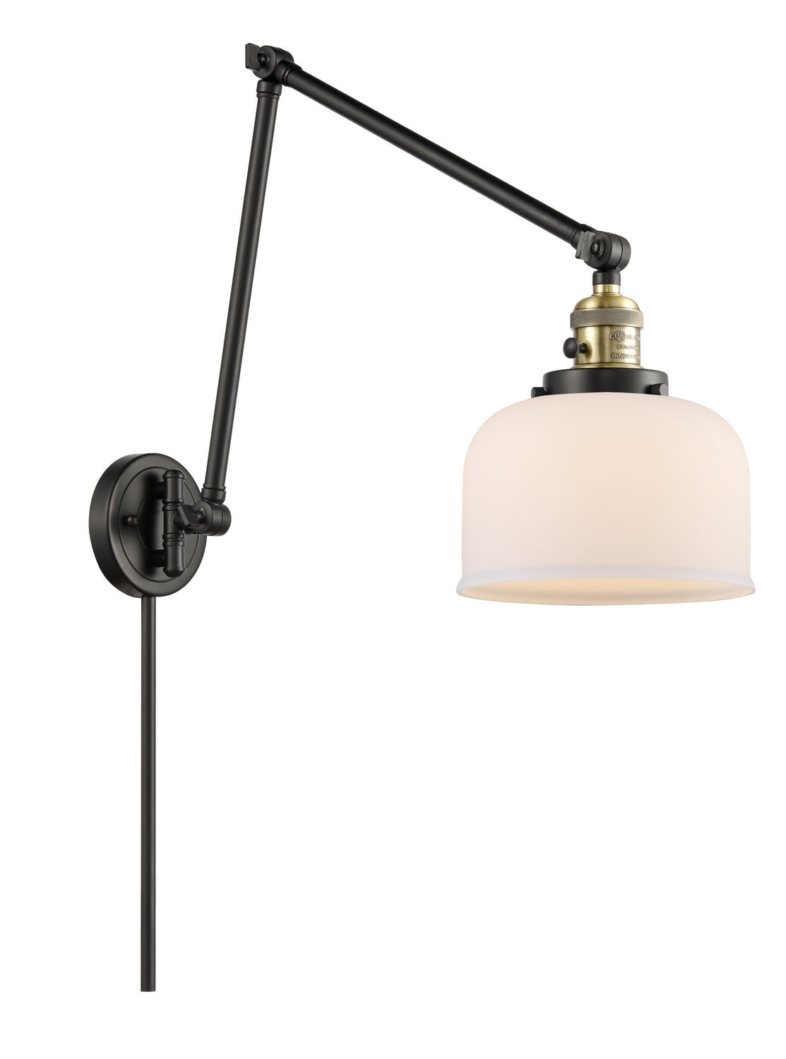 Innovations - 238-BAB-G71 - One Light Swing Arm - Franklin Restoration - Black Antique Brass
