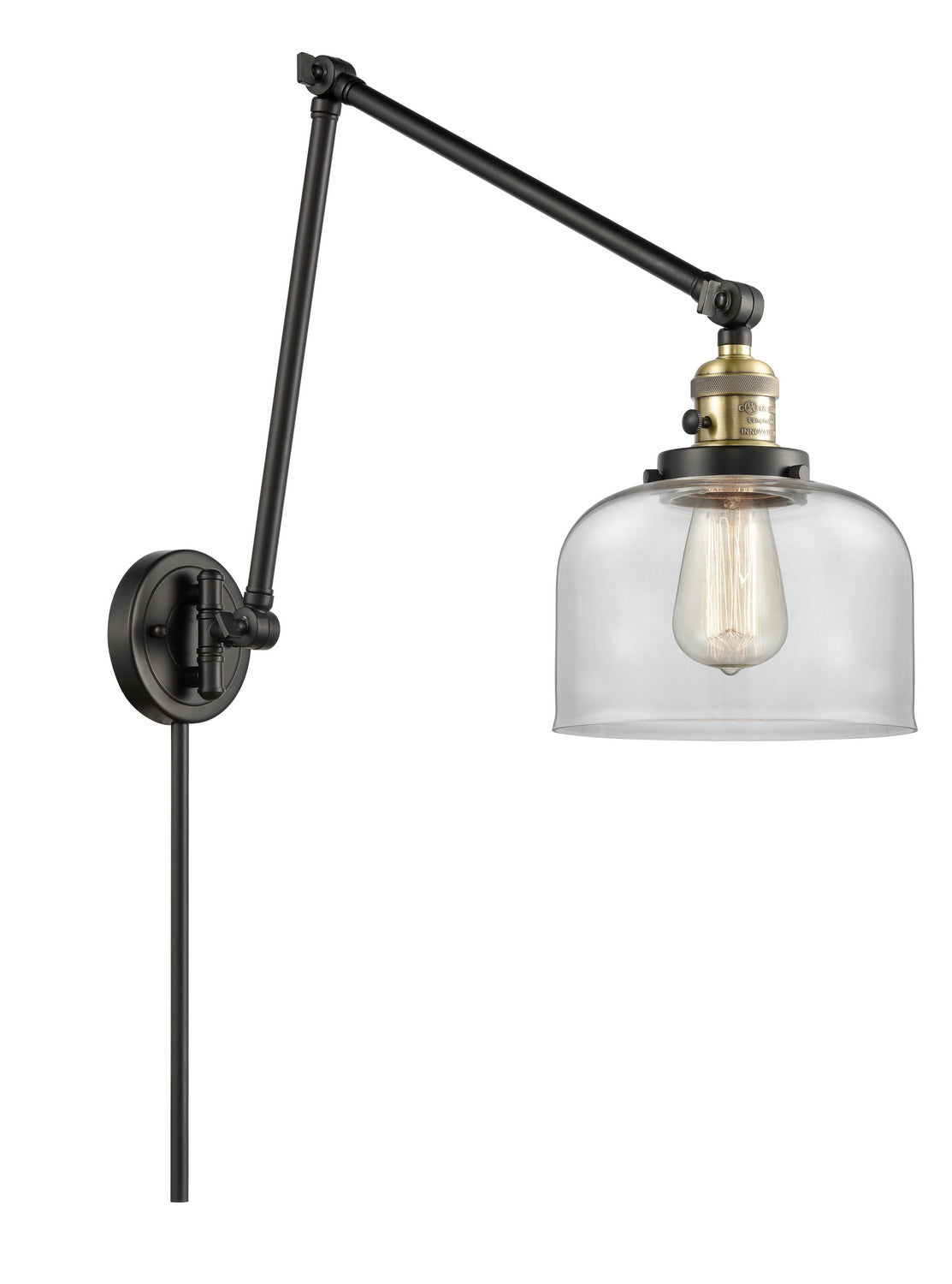 Innovations - 238-BAB-G72 - One Light Swing Arm - Franklin Restoration - Black Antique Brass