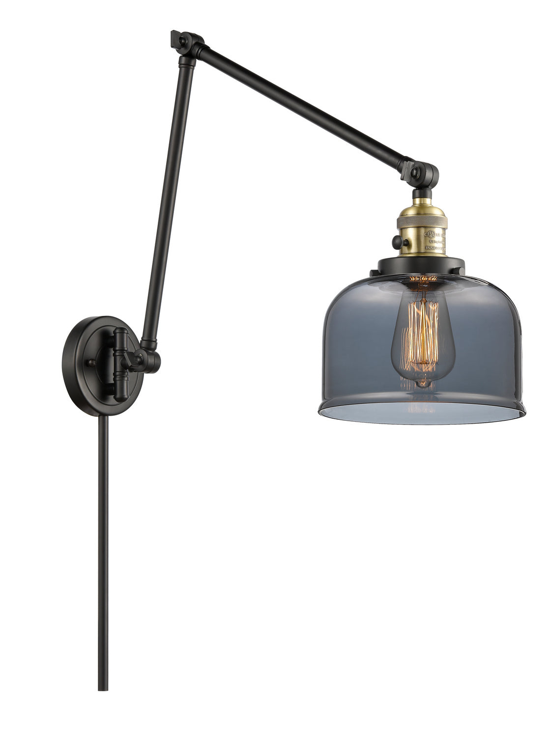 Innovations - 238-BAB-G73 - One Light Swing Arm - Franklin Restoration - Black Antique Brass