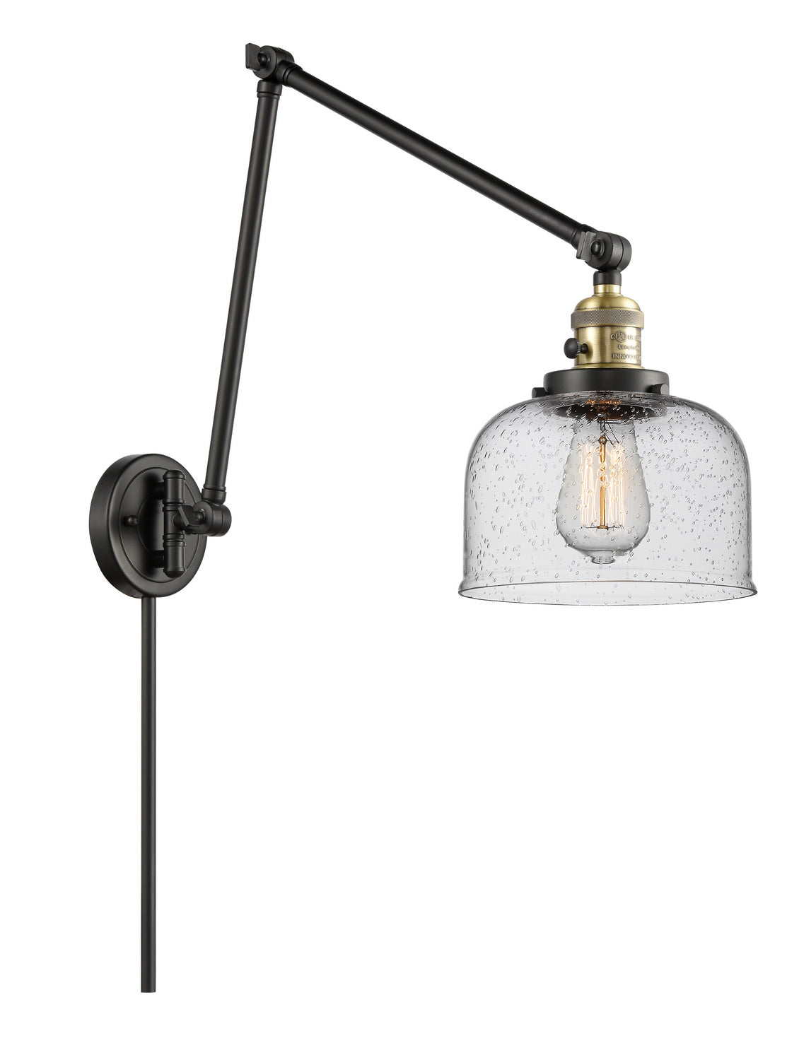 Innovations - 238-BAB-G74 - One Light Swing Arm - Franklin Restoration - Black Antique Brass