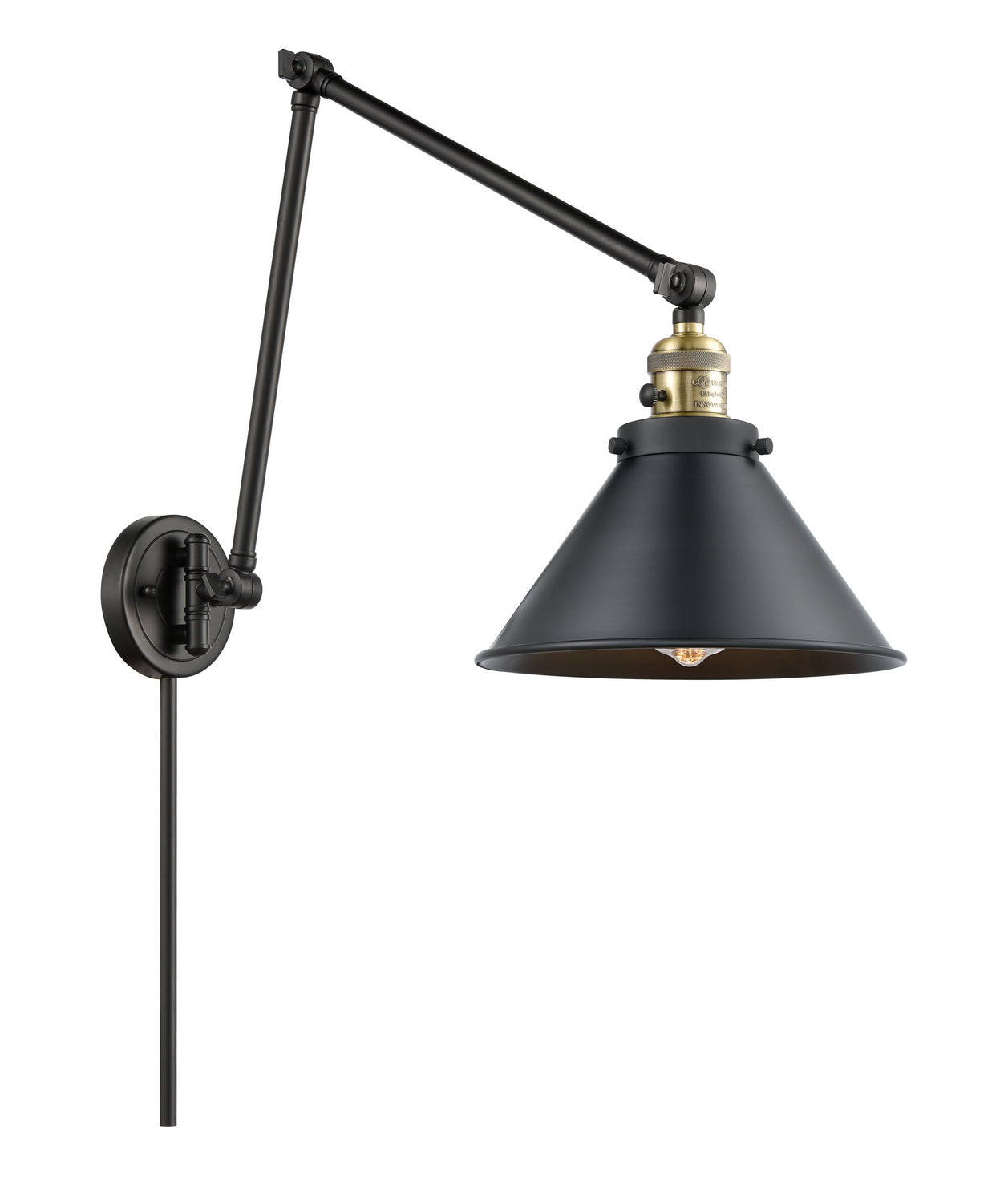 Innovations - 238-BAB-M10-BK - One Light Swing Arm - Franklin Restoration - Black Antique Brass