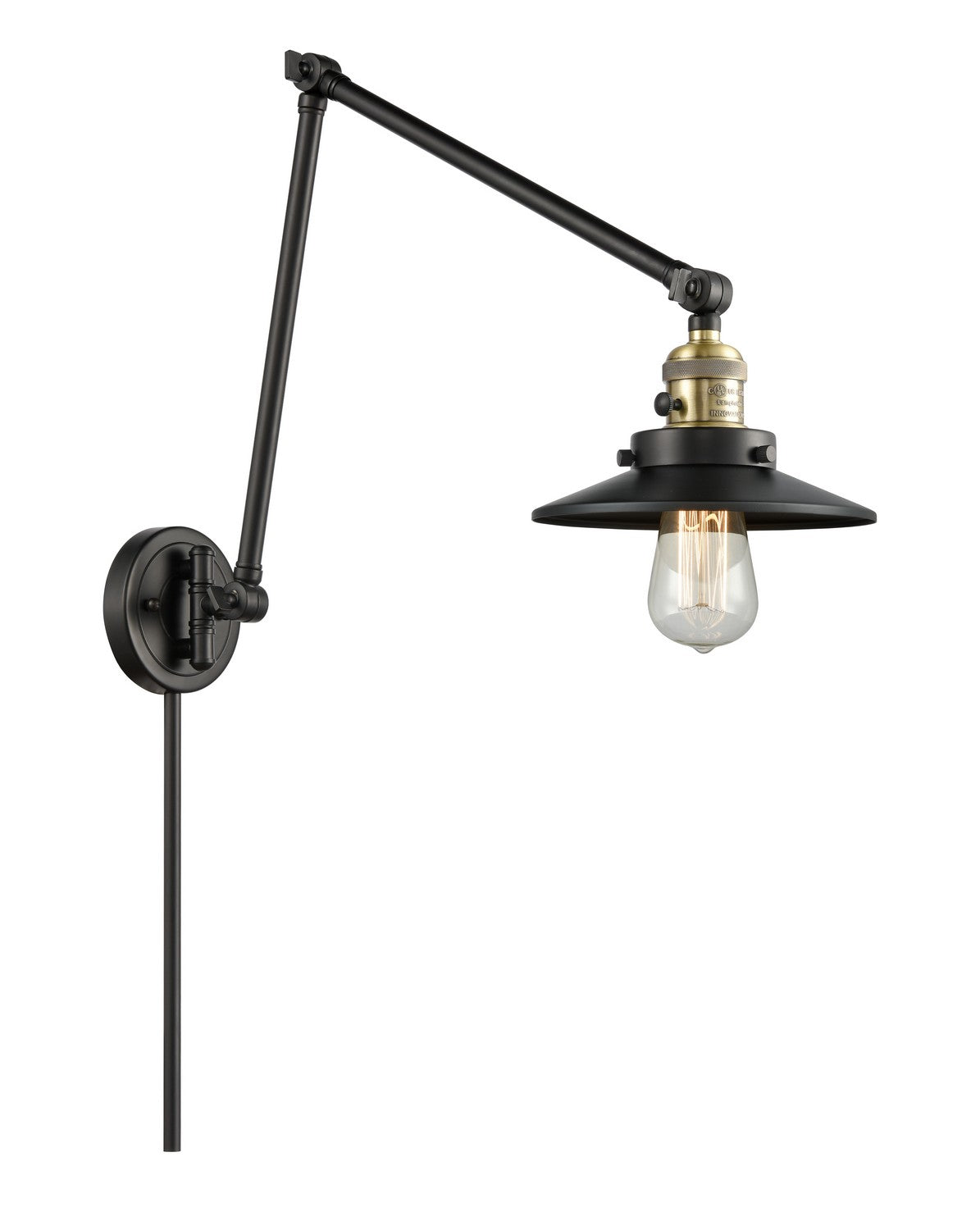 Innovations - 238-BAB-M6 - One Light Swing Arm - Franklin Restoration - Black Antique Brass