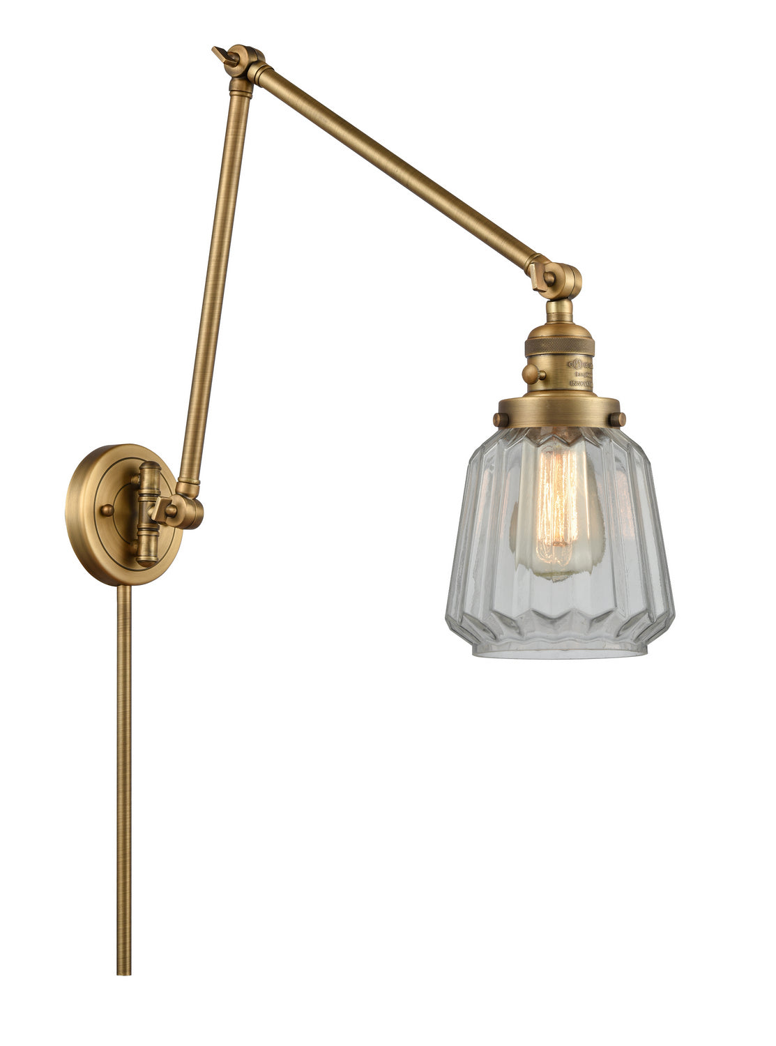 Innovations - 238-BB-G142 - One Light Swing Arm - Franklin Restoration - Brushed Brass