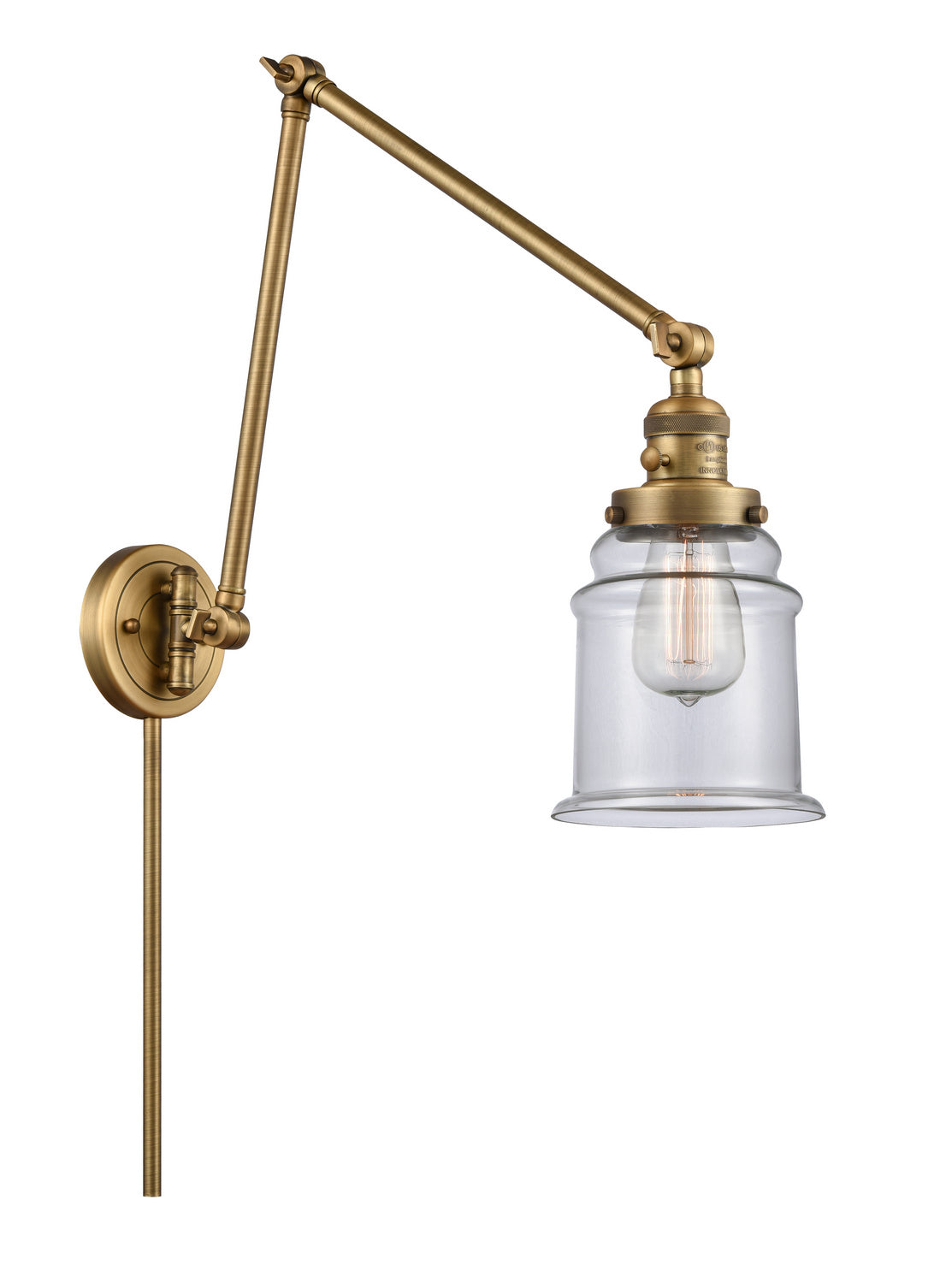 Innovations - 238-BB-G182 - One Light Swing Arm - Franklin Restoration - Brushed Brass