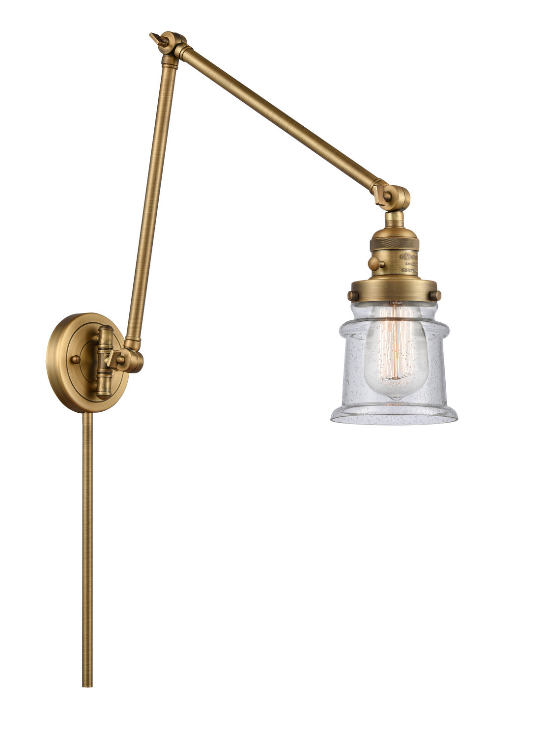 Innovations - 238-BB-G184S - One Light Swing Arm - Franklin Restoration - Brushed Brass