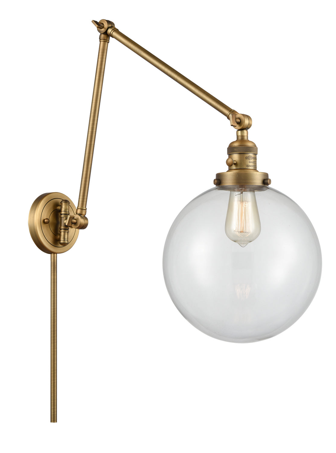 Innovations - 238-BB-G202-10 - One Light Swing Arm - Franklin Restoration - Brushed Brass