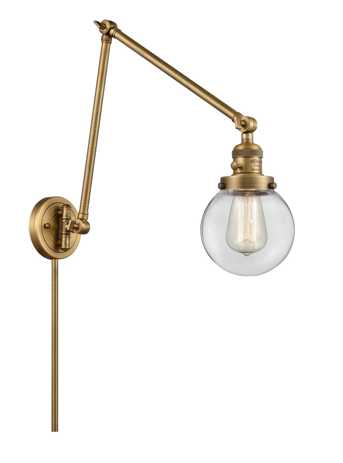 Innovations - 238-BB-G202-6 - One Light Swing Arm - Franklin Restoration - Brushed Brass