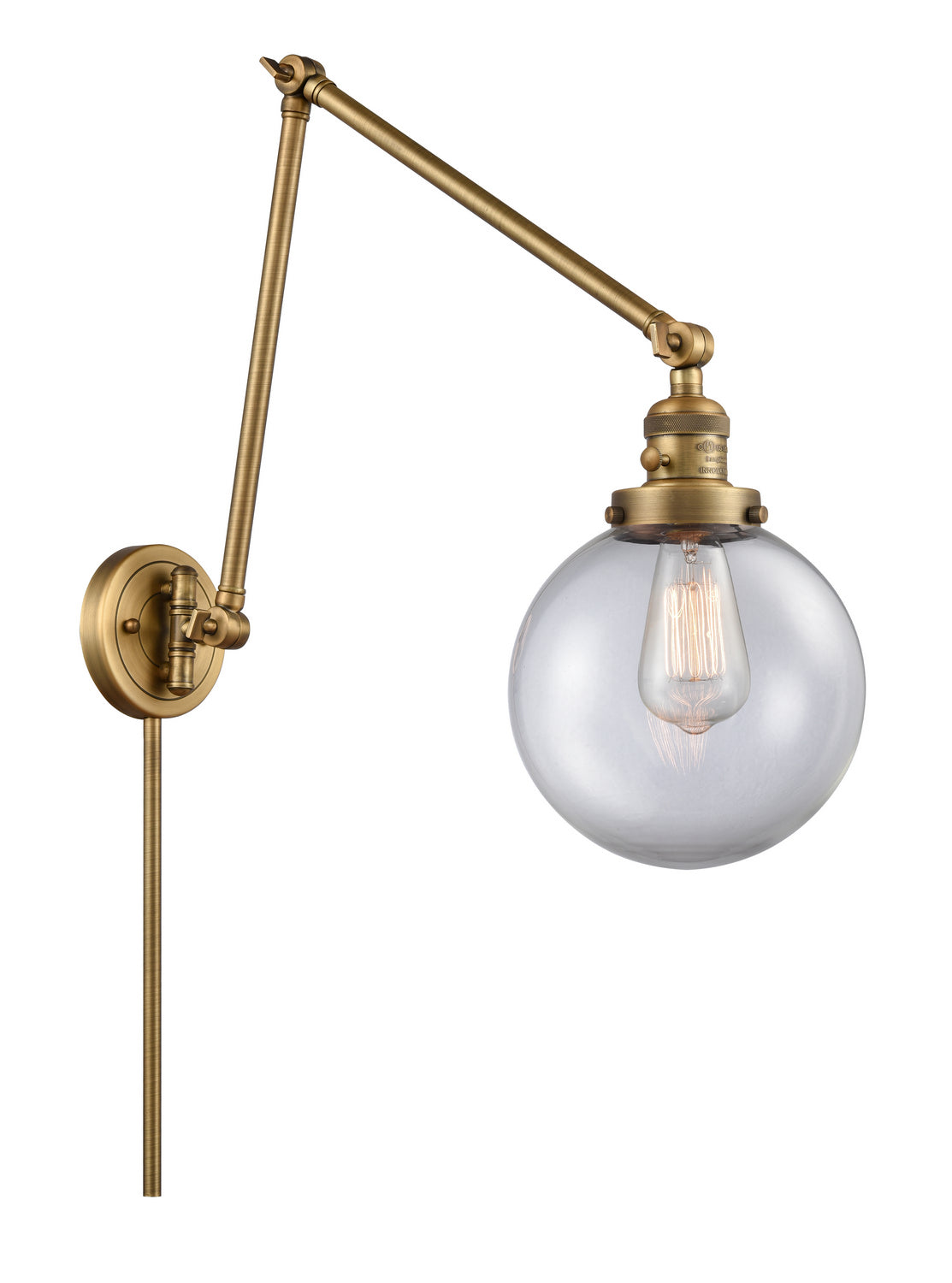 Innovations - 238-BB-G202-8 - One Light Swing Arm - Franklin Restoration - Brushed Brass