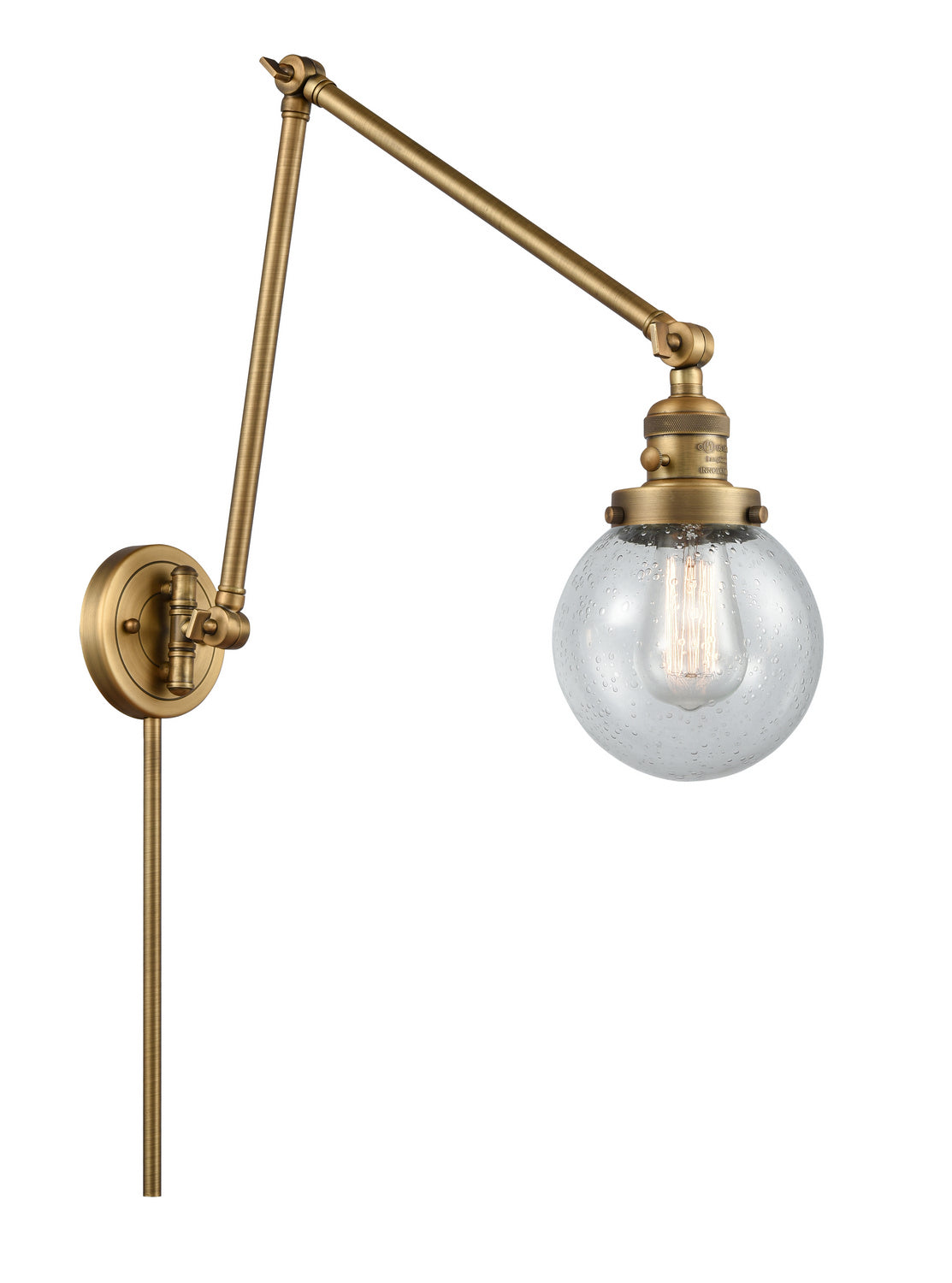 Innovations - 238-BB-G204-6 - One Light Swing Arm - Franklin Restoration - Brushed Brass