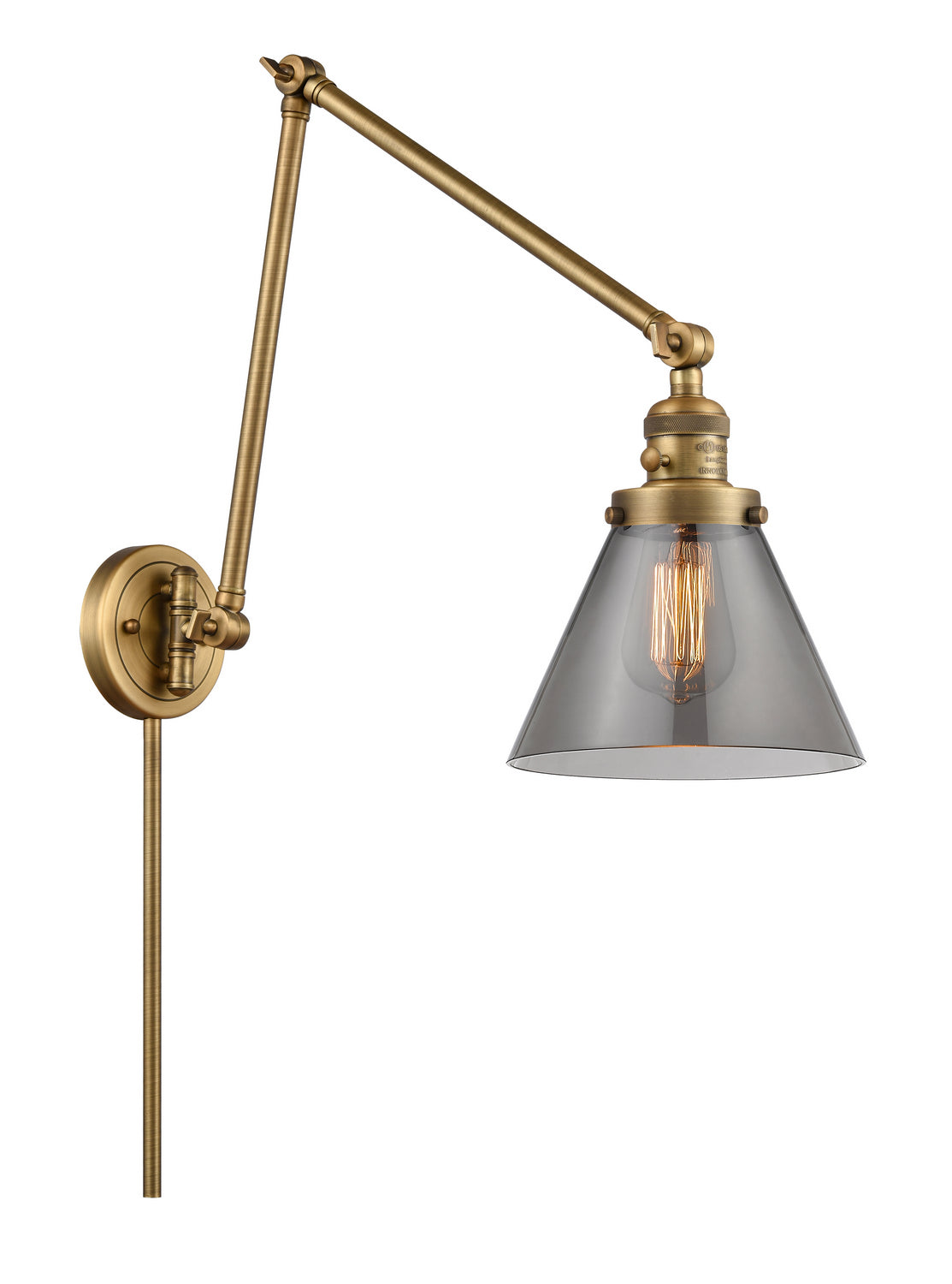 Innovations - 238-BB-G43 - One Light Swing Arm - Franklin Restoration - Brushed Brass