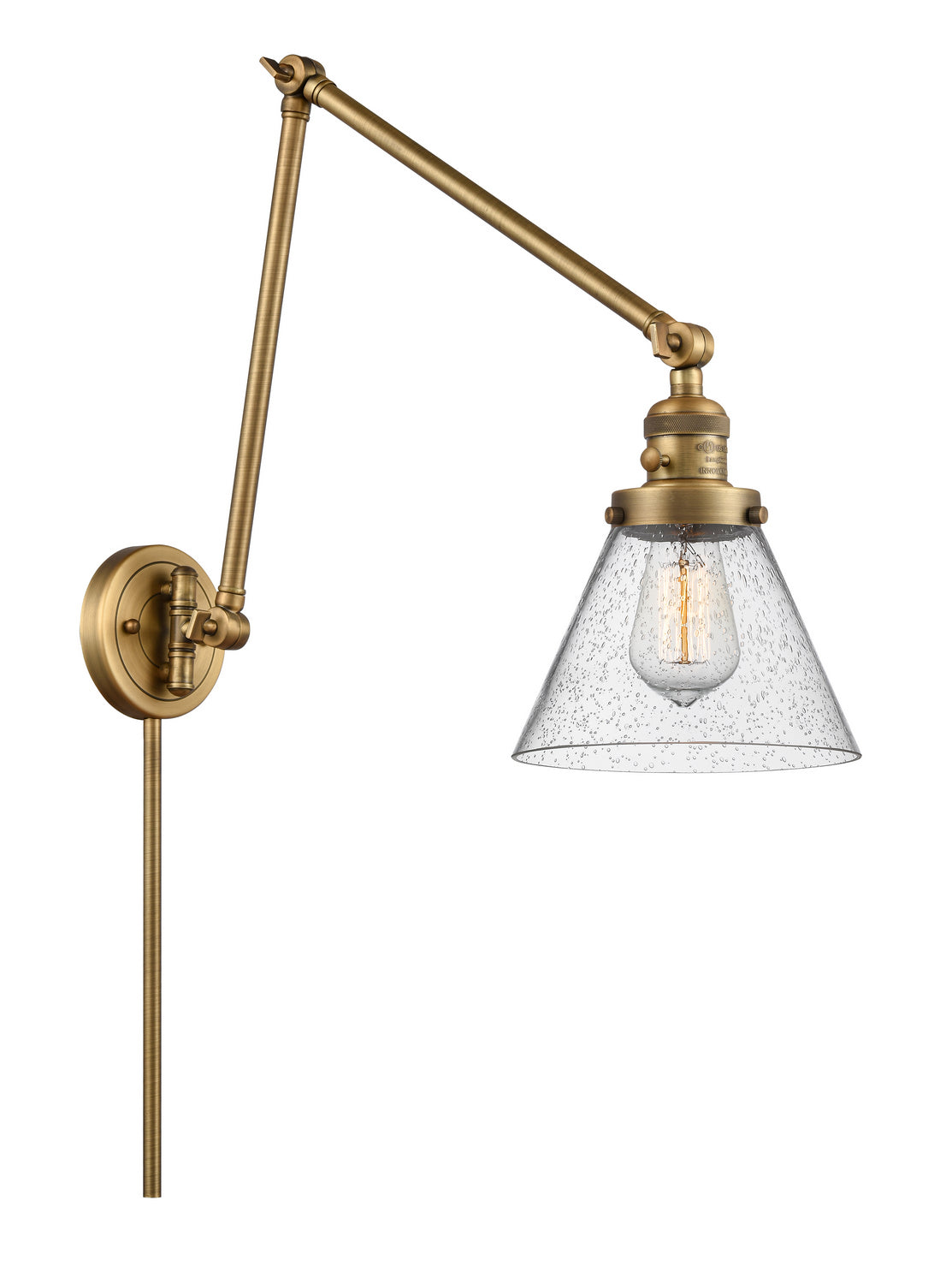 Innovations - 238-BB-G44 - One Light Swing Arm - Franklin Restoration - Brushed Brass