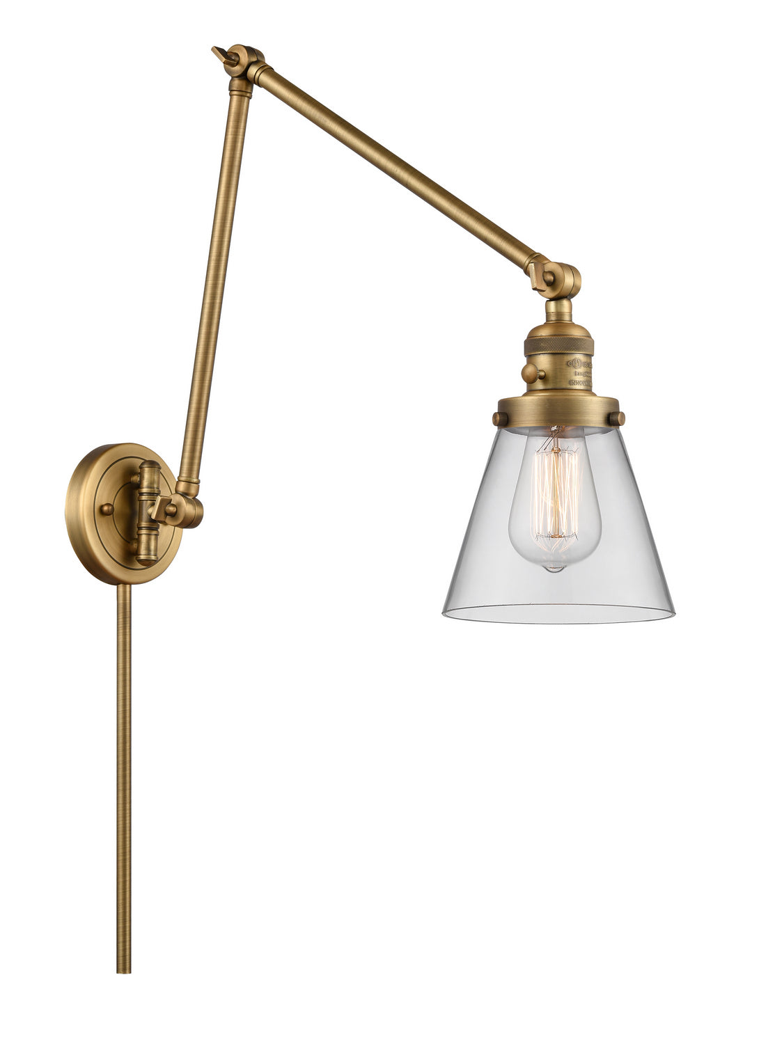 Innovations - 238-BB-G62 - One Light Swing Arm - Franklin Restoration - Brushed Brass