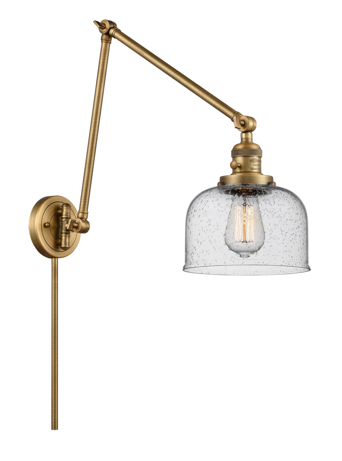Innovations - 238-BB-G74 - One Light Swing Arm - Franklin Restoration - Brushed Brass
