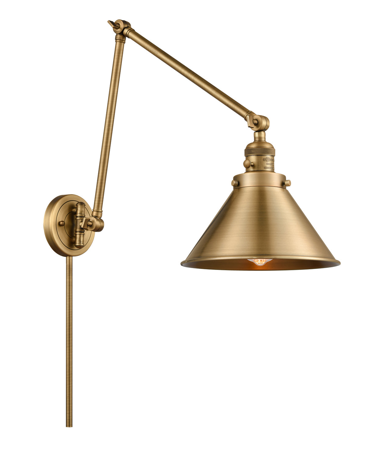 Innovations - 238-BB-M10-BB - One Light Swing Arm - Franklin Restoration - Brushed Brass