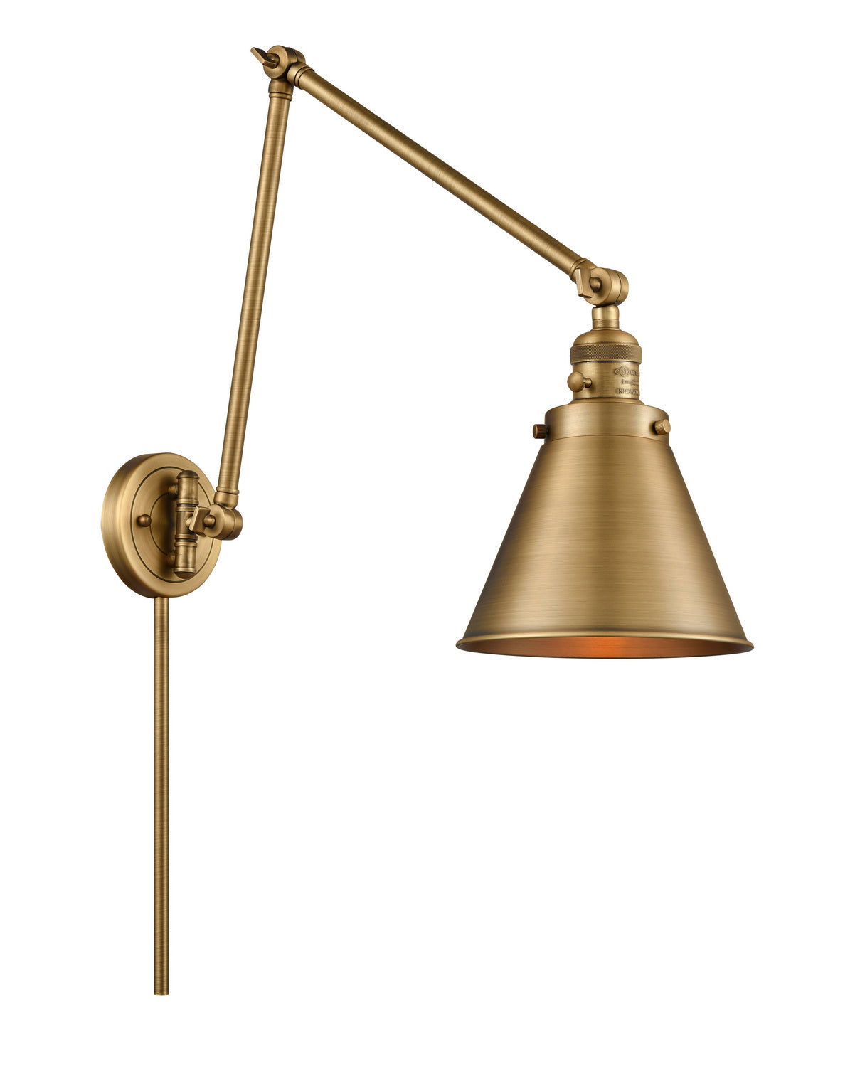 Innovations - 238-BB-M13-BB - One Light Swing Arm - Franklin Restoration - Brushed Brass