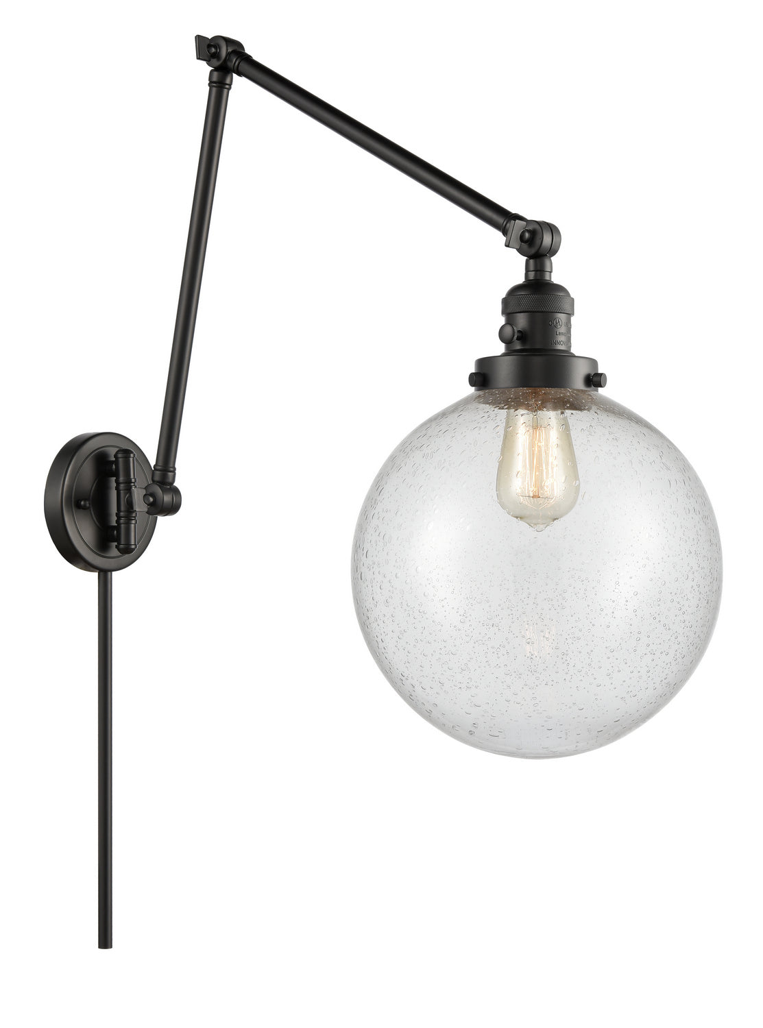 Innovations - 238-BK-G204-10 - One Light Swing Arm - Franklin Restoration - Matte Black