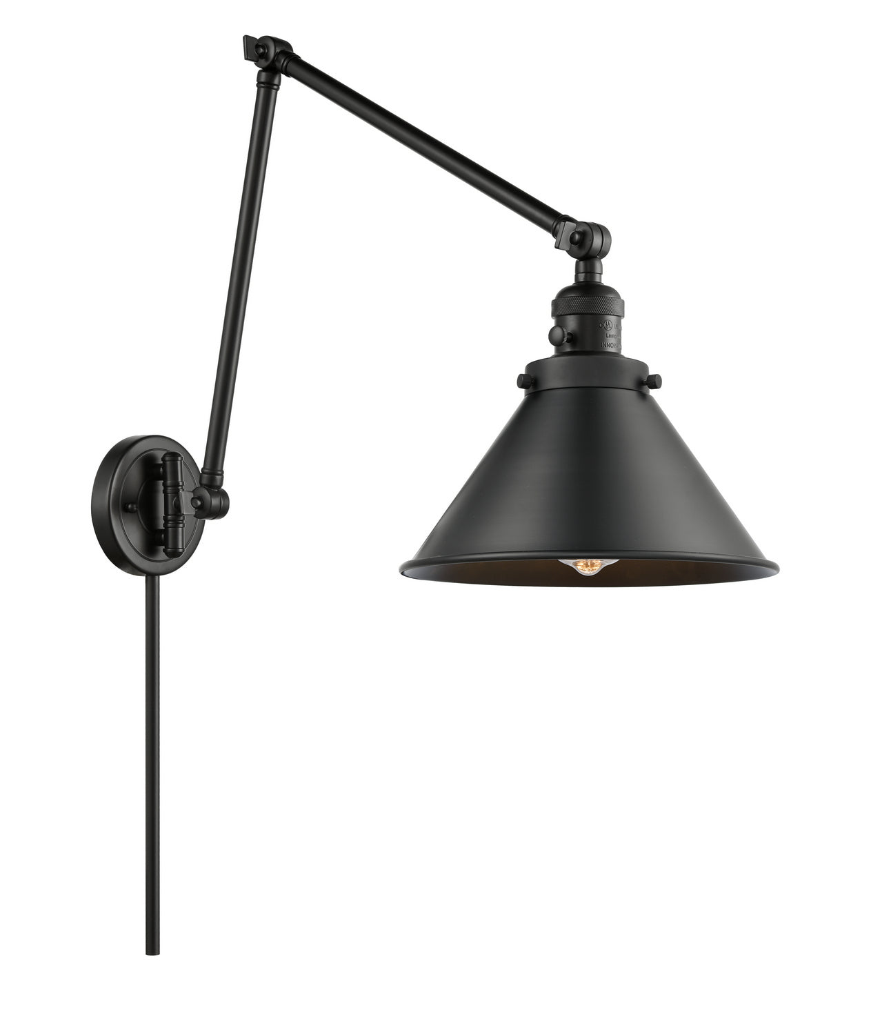 Innovations - 238-BK-M10-BK - One Light Swing Arm - Franklin Restoration - Matte Black