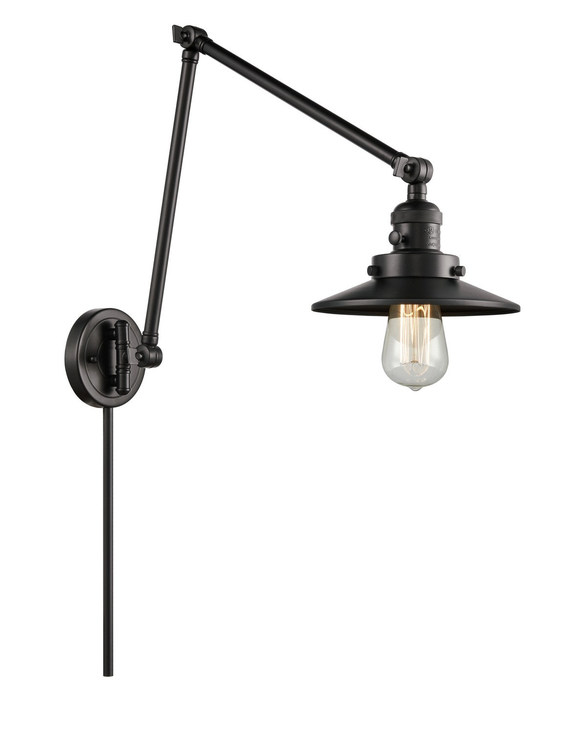 Innovations - 238-BK-M6 - One Light Swing Arm - Franklin Restoration - Matte Black