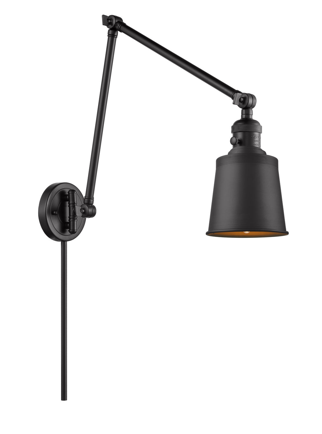 Innovations - 238-BK-M9-BK - One Light Swing Arm - Franklin Restoration - Matte Black