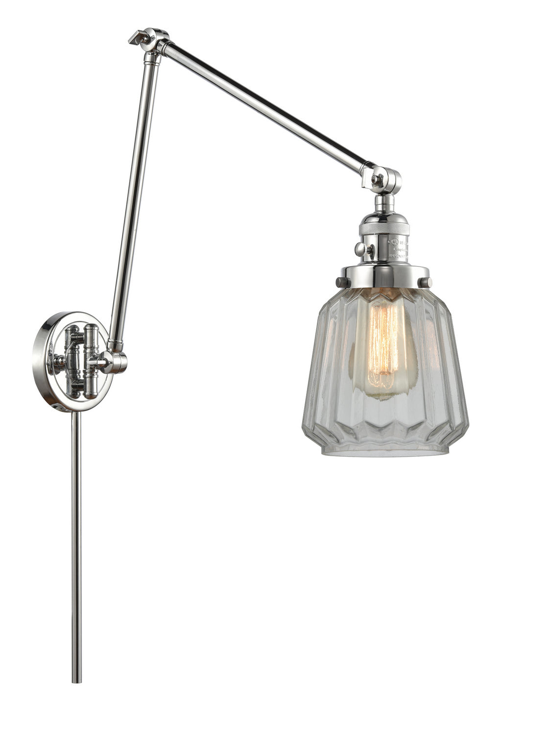 Innovations - 238-PC-G142 - One Light Swing Arm - Franklin Restoration - Polished Chrome