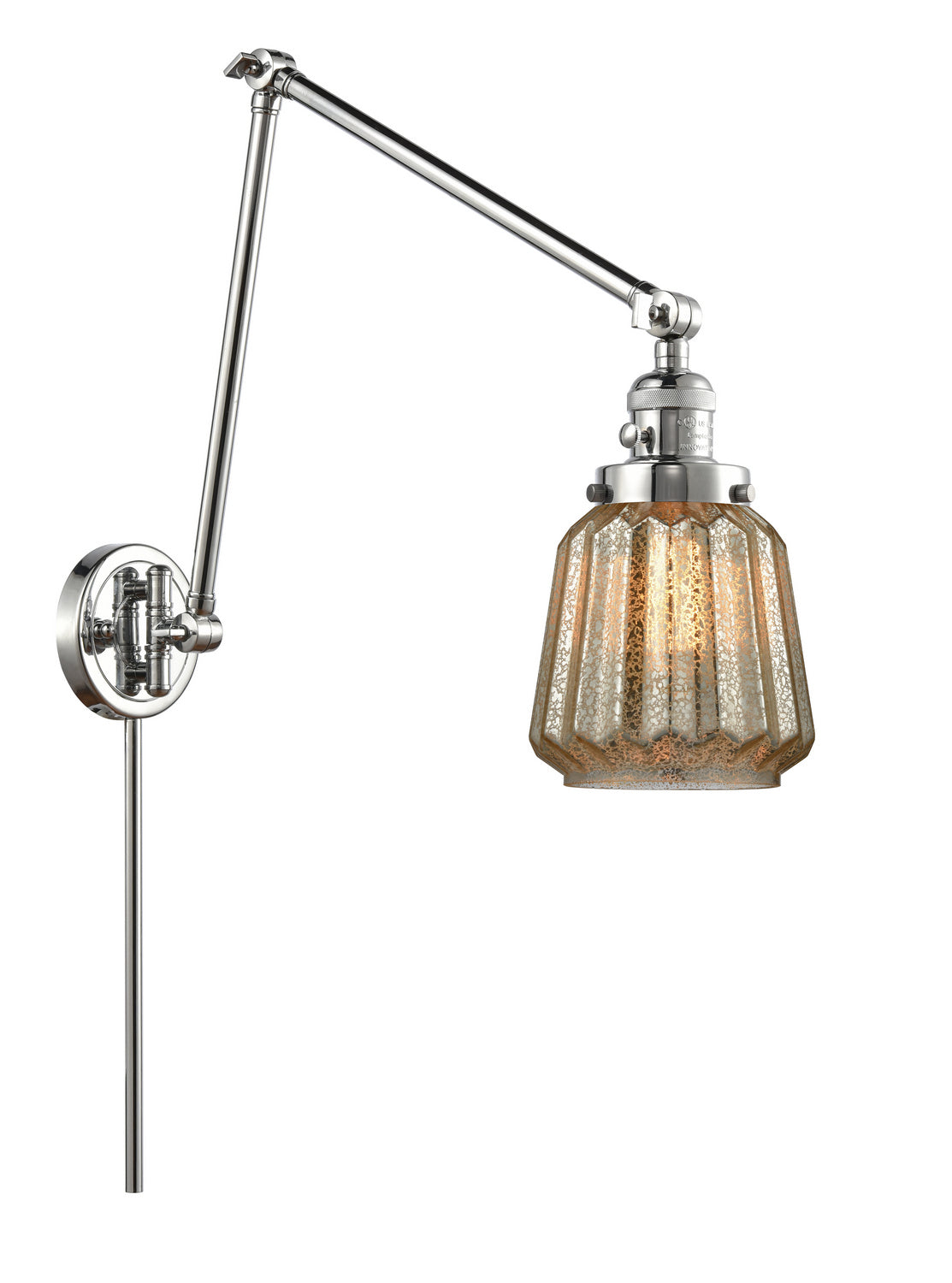 Innovations - 238-PC-G146 - One Light Swing Arm - Franklin Restoration - Polished Chrome