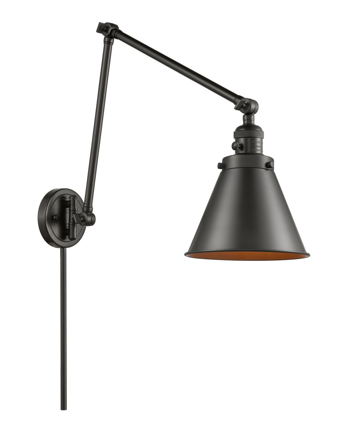 Innovations - 238-OB-M13-OB - One Light Swing Arm - Franklin Restoration - Oil Rubbed Bronze
