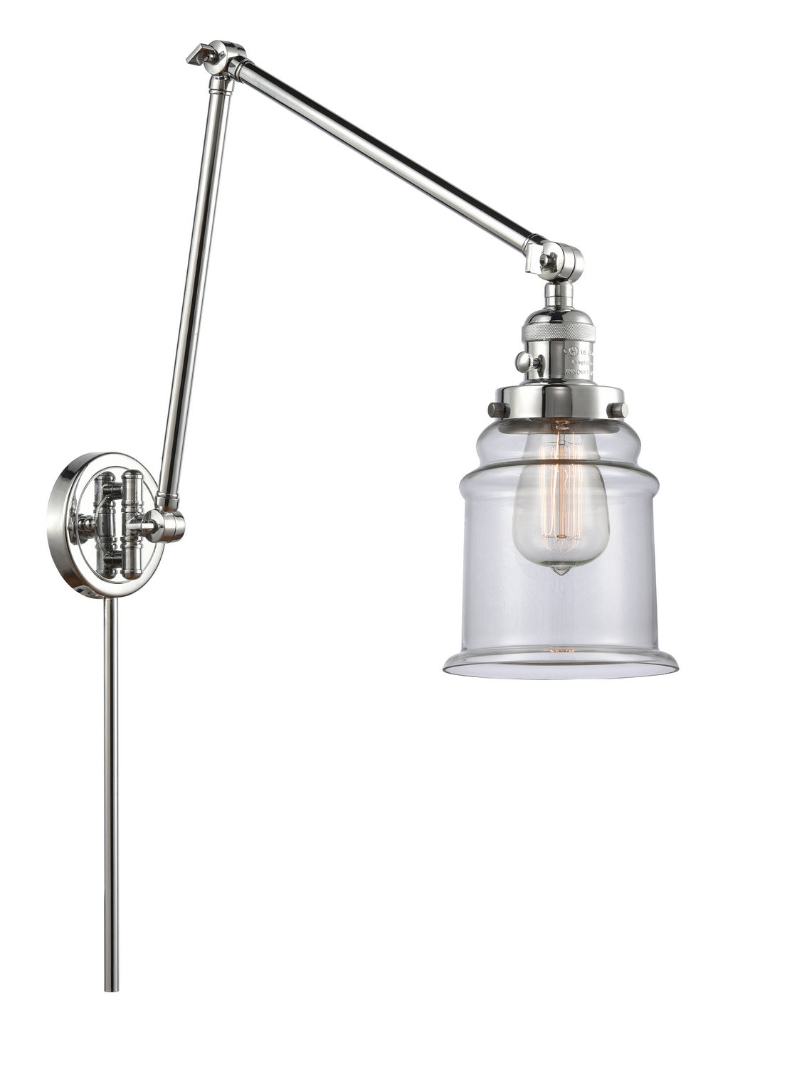 Innovations - 238-PC-G182 - One Light Swing Arm - Franklin Restoration - Polished Chrome