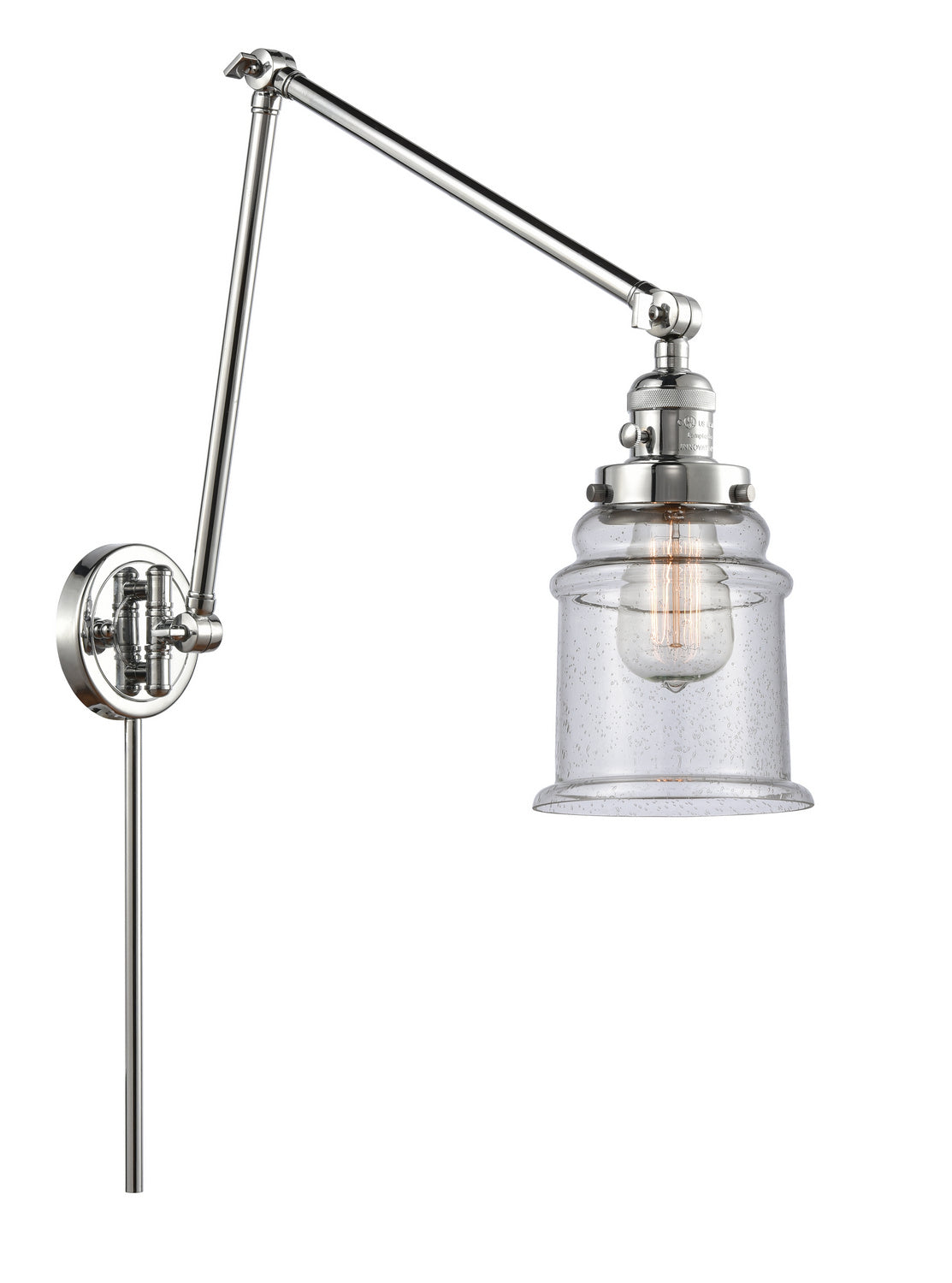 Innovations - 238-PC-G184 - One Light Swing Arm - Franklin Restoration - Polished Chrome