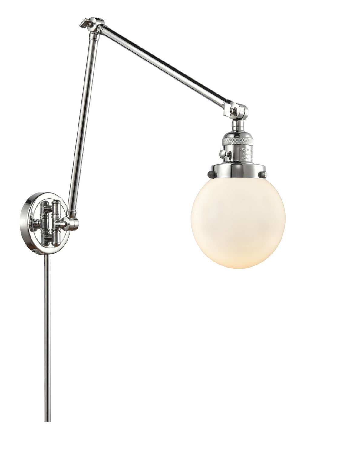 Innovations - 238-PC-G201-6 - One Light Swing Arm - Franklin Restoration - Polished Chrome