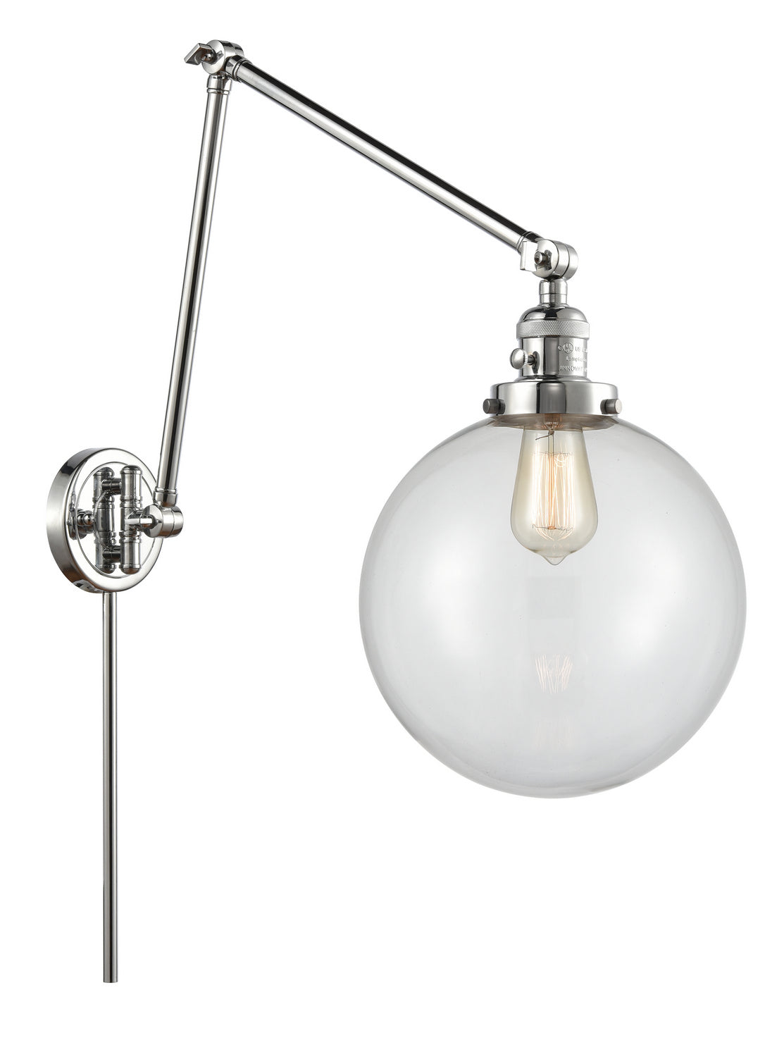 Innovations - 238-PC-G202-10 - One Light Swing Arm - Franklin Restoration - Polished Chrome