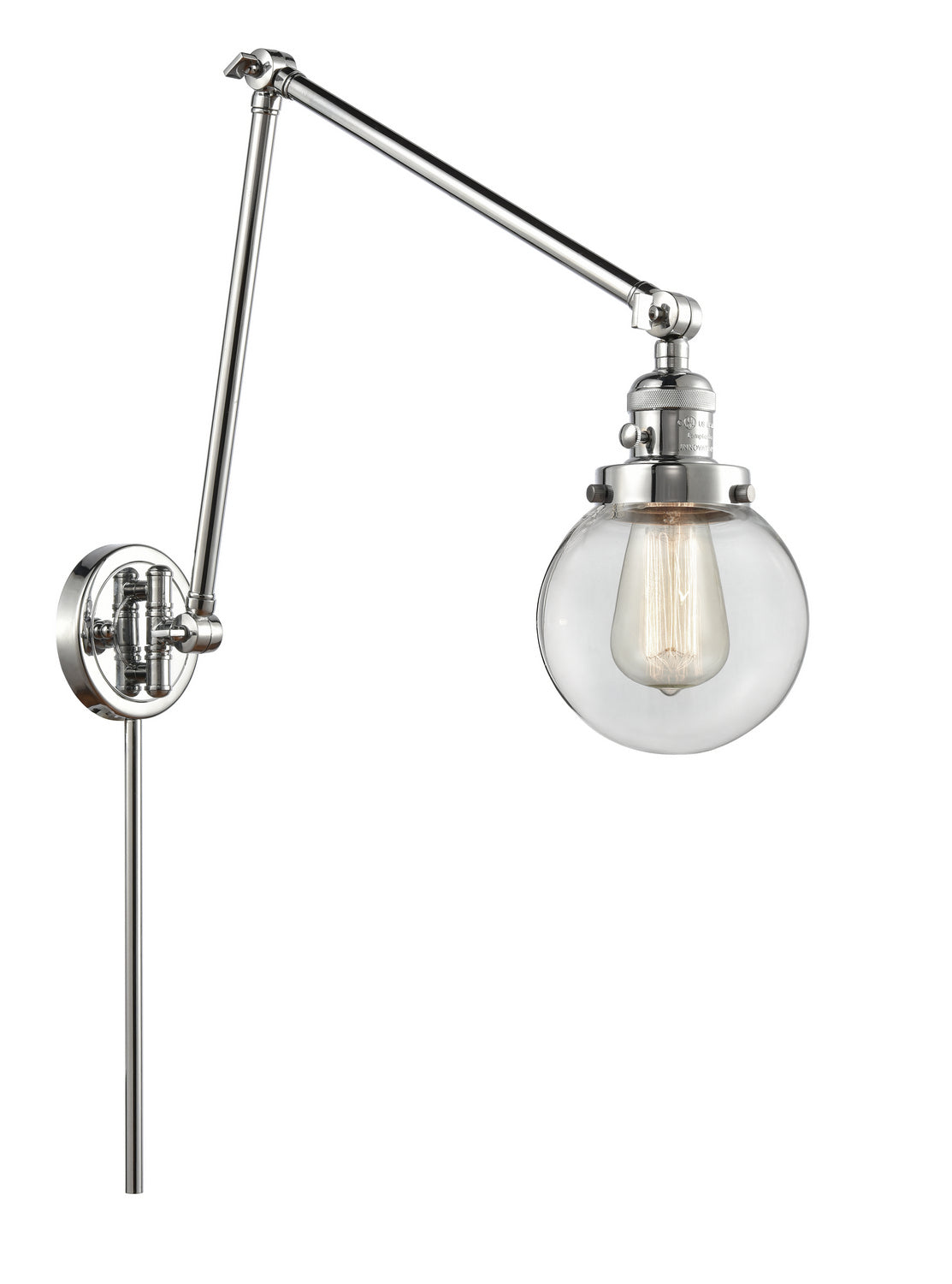 Innovations - 238-PC-G202-6 - One Light Swing Arm - Franklin Restoration - Polished Chrome