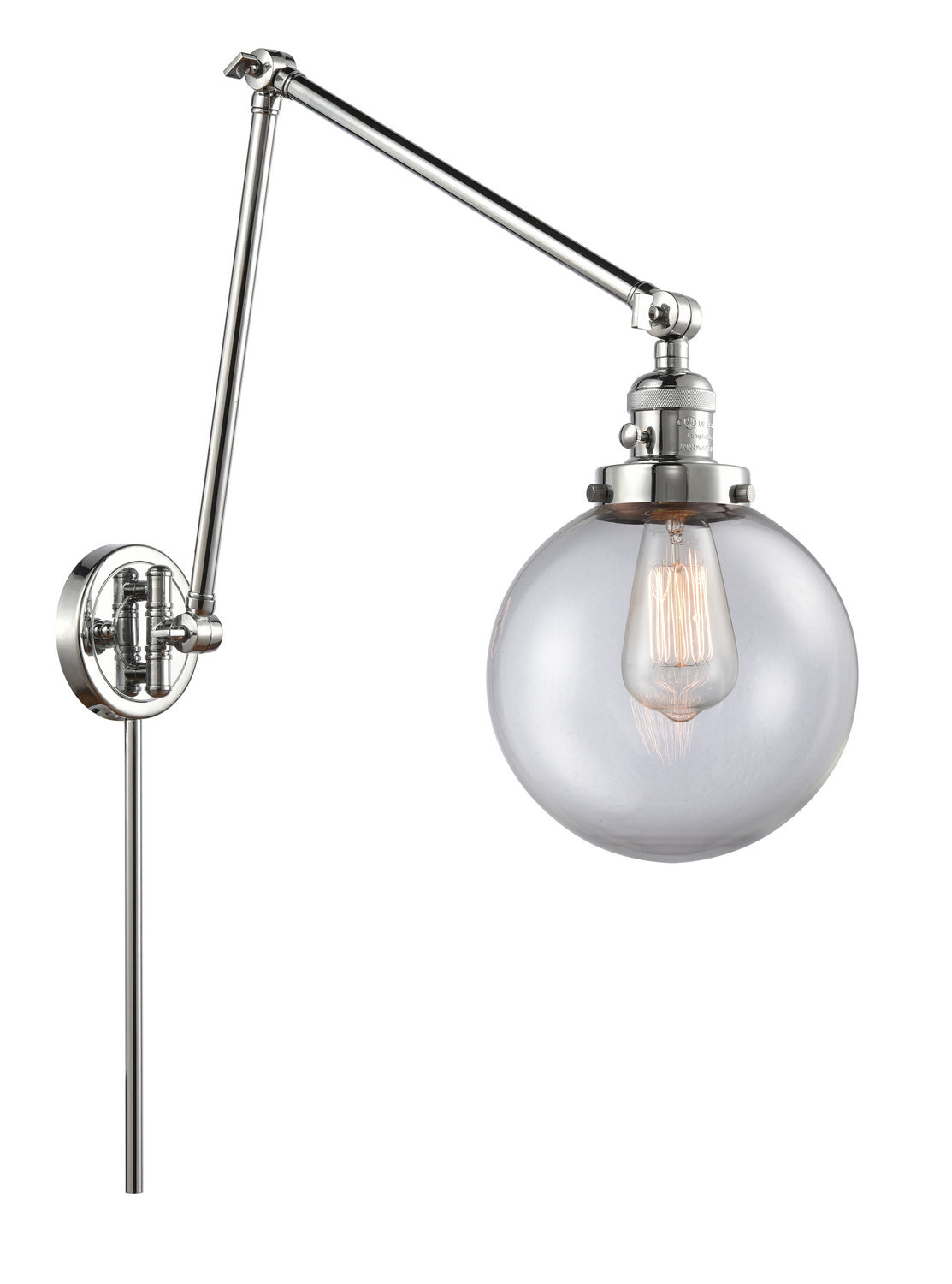 Innovations - 238-PC-G202-8 - One Light Swing Arm - Franklin Restoration - Polished Chrome