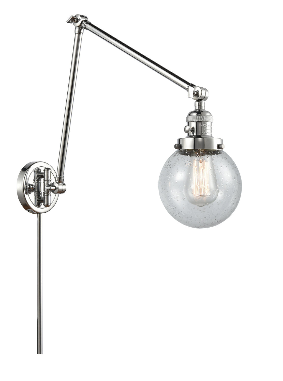 Innovations - 238-PC-G204-6 - One Light Swing Arm - Franklin Restoration - Polished Chrome