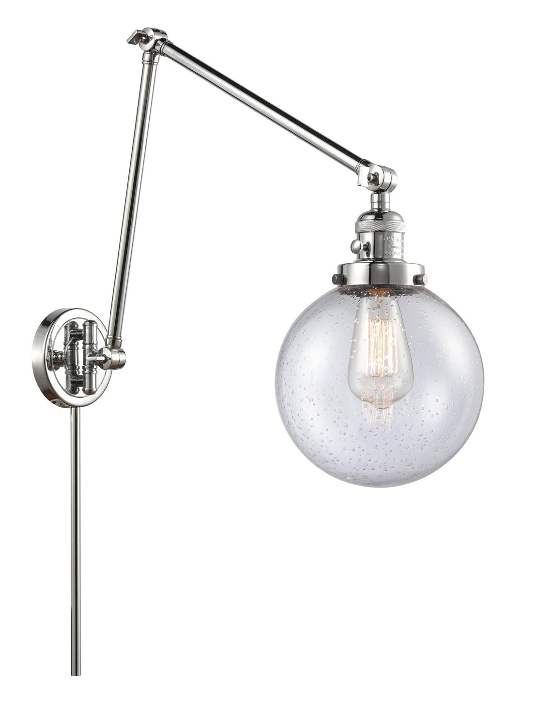 Innovations - 238-PC-G204-8 - One Light Swing Arm - Franklin Restoration - Polished Chrome