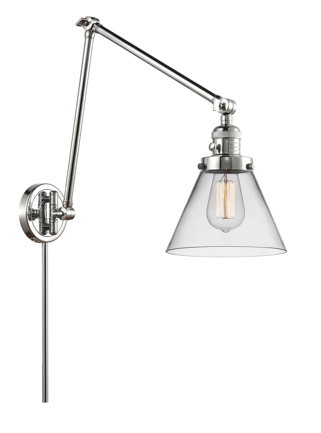 Innovations - 238-PC-G42 - One Light Swing Arm - Franklin Restoration - Polished Chrome