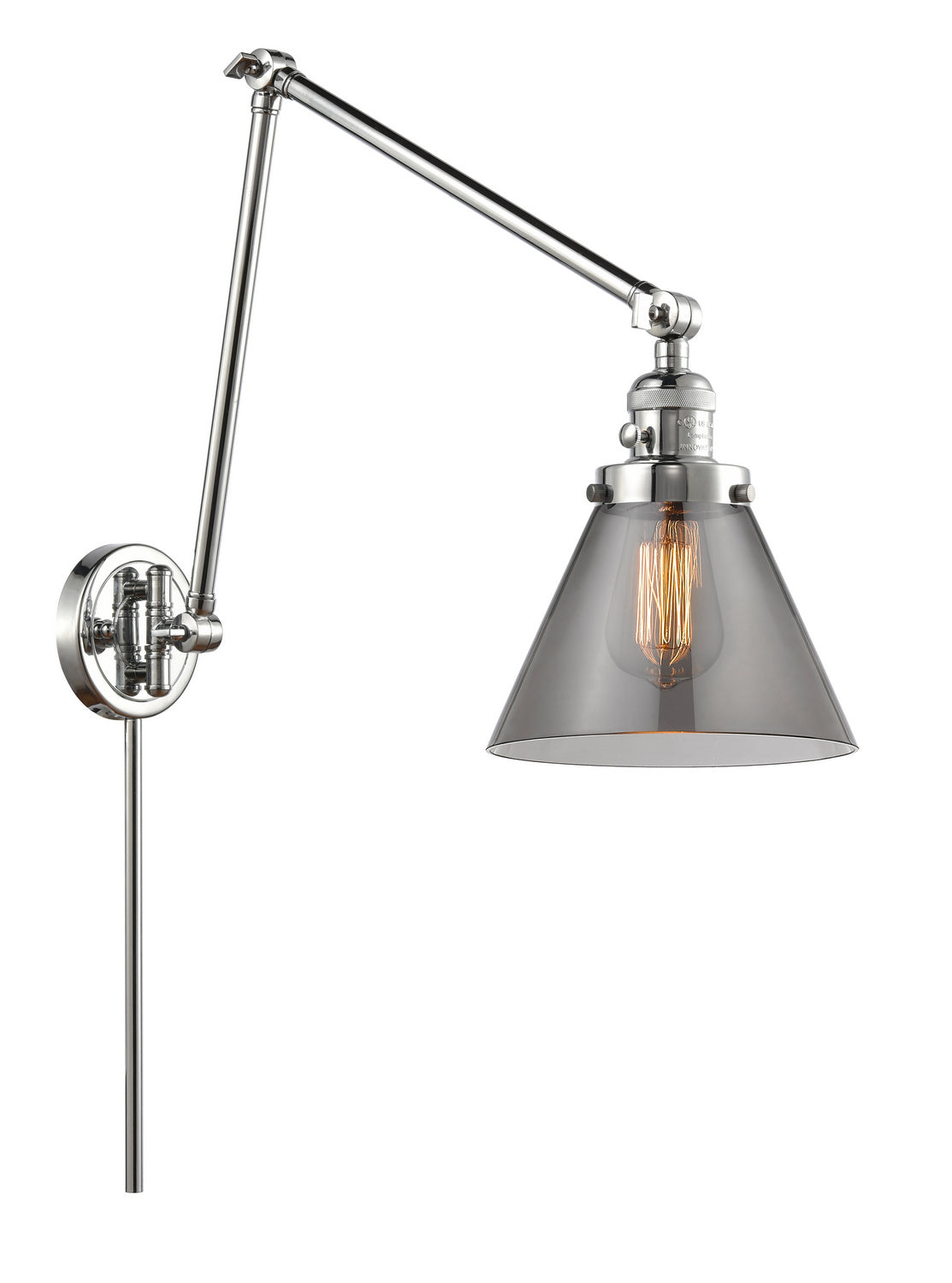 Innovations - 238-PC-G43 - One Light Swing Arm - Franklin Restoration - Polished Chrome