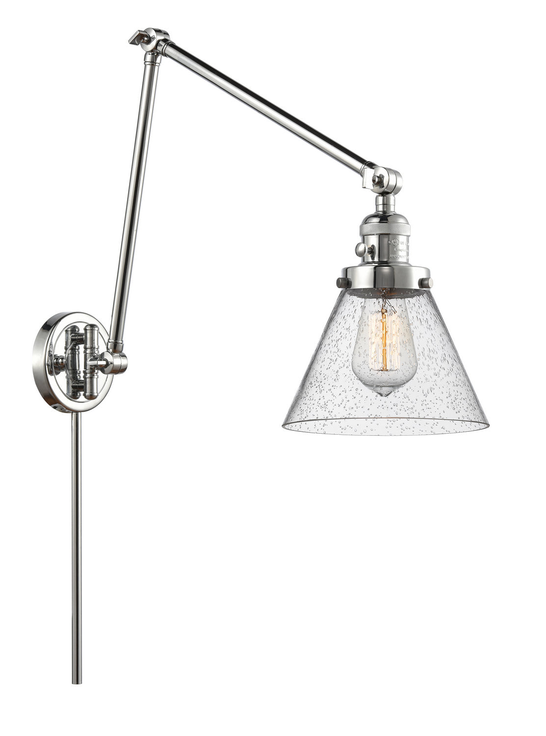 Innovations - 238-PC-G44 - One Light Swing Arm - Franklin Restoration - Polished Chrome