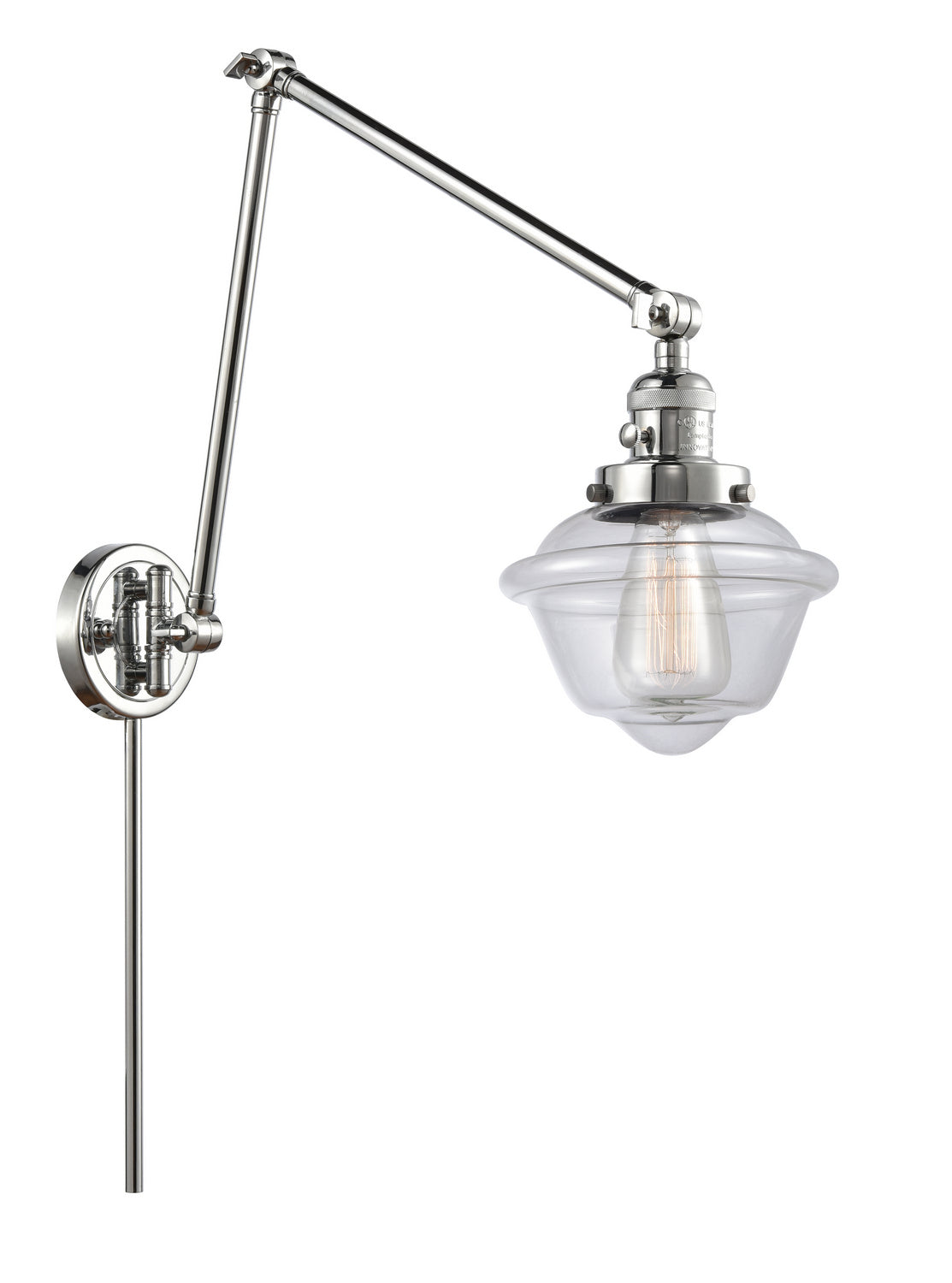 Innovations - 238-PC-G532 - One Light Swing Arm - Franklin Restoration - Polished Chrome