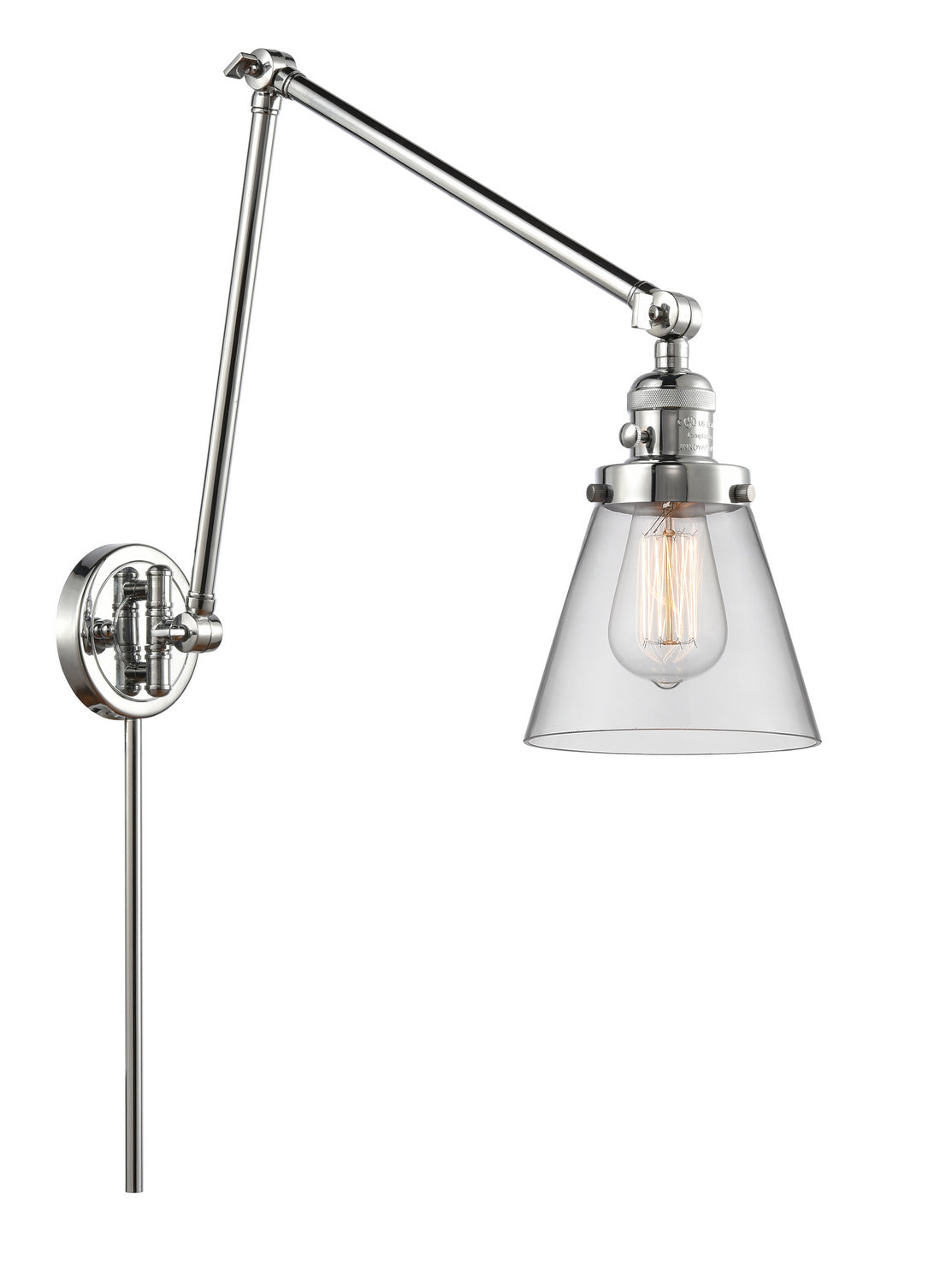 Innovations - 238-PC-G62 - One Light Swing Arm - Franklin Restoration - Polished Chrome