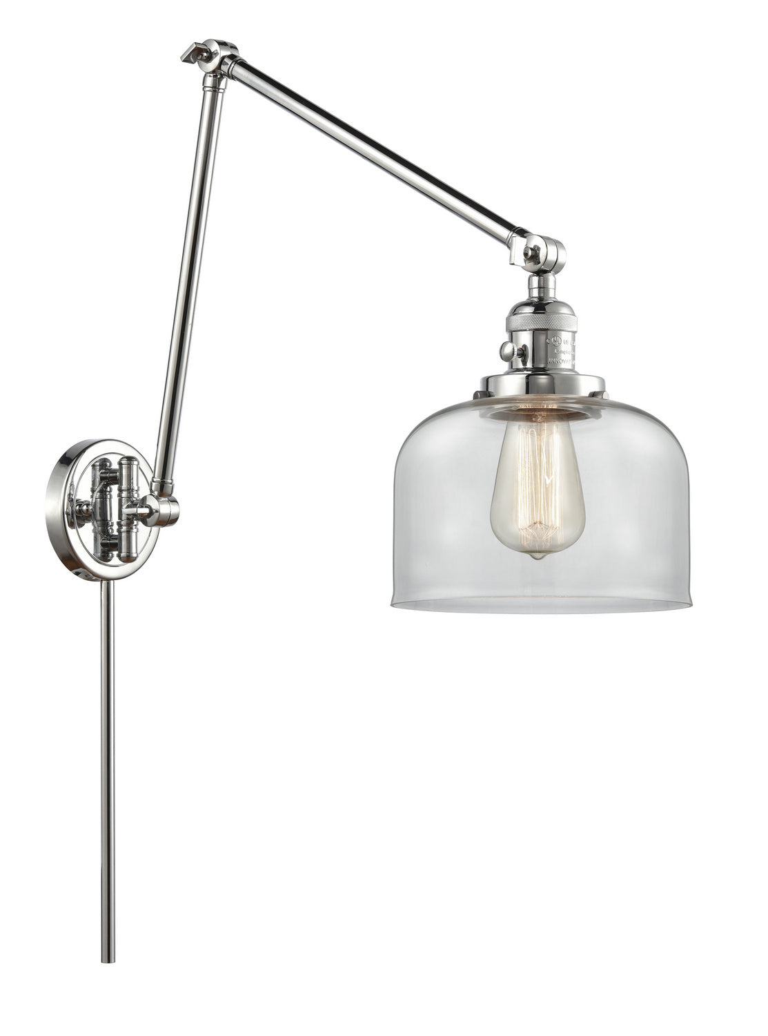 Innovations - 238-PC-G72 - One Light Swing Arm - Franklin Restoration - Polished Chrome