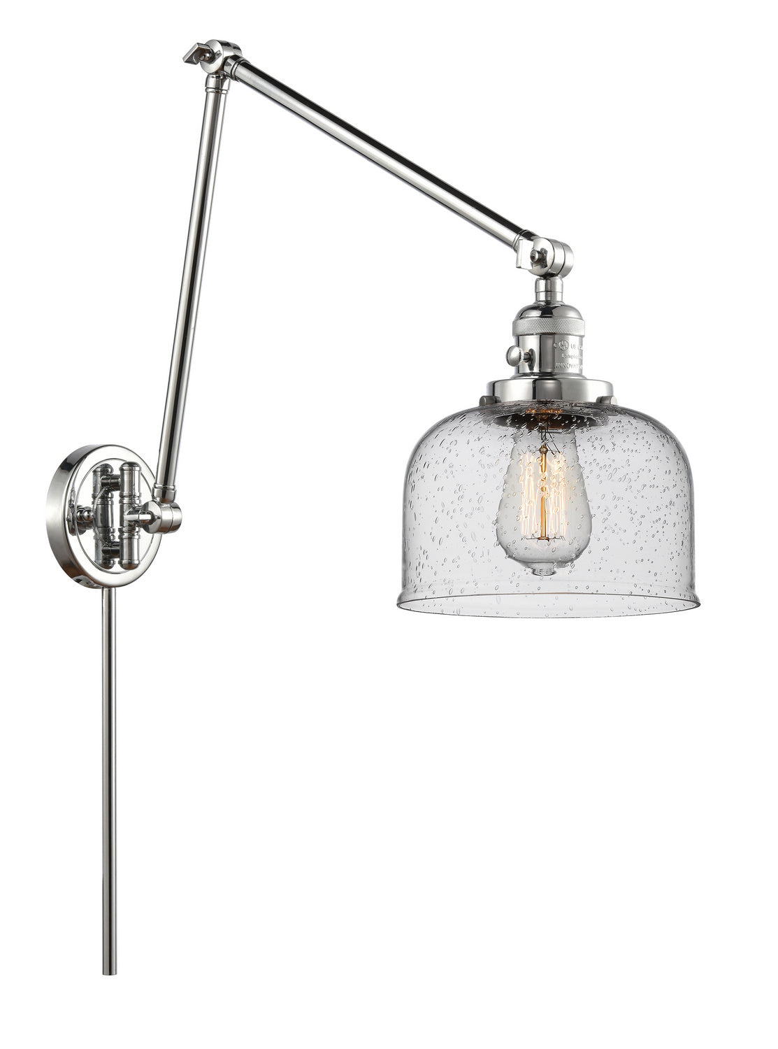 Innovations - 238-PC-G74 - One Light Swing Arm - Franklin Restoration - Polished Chrome